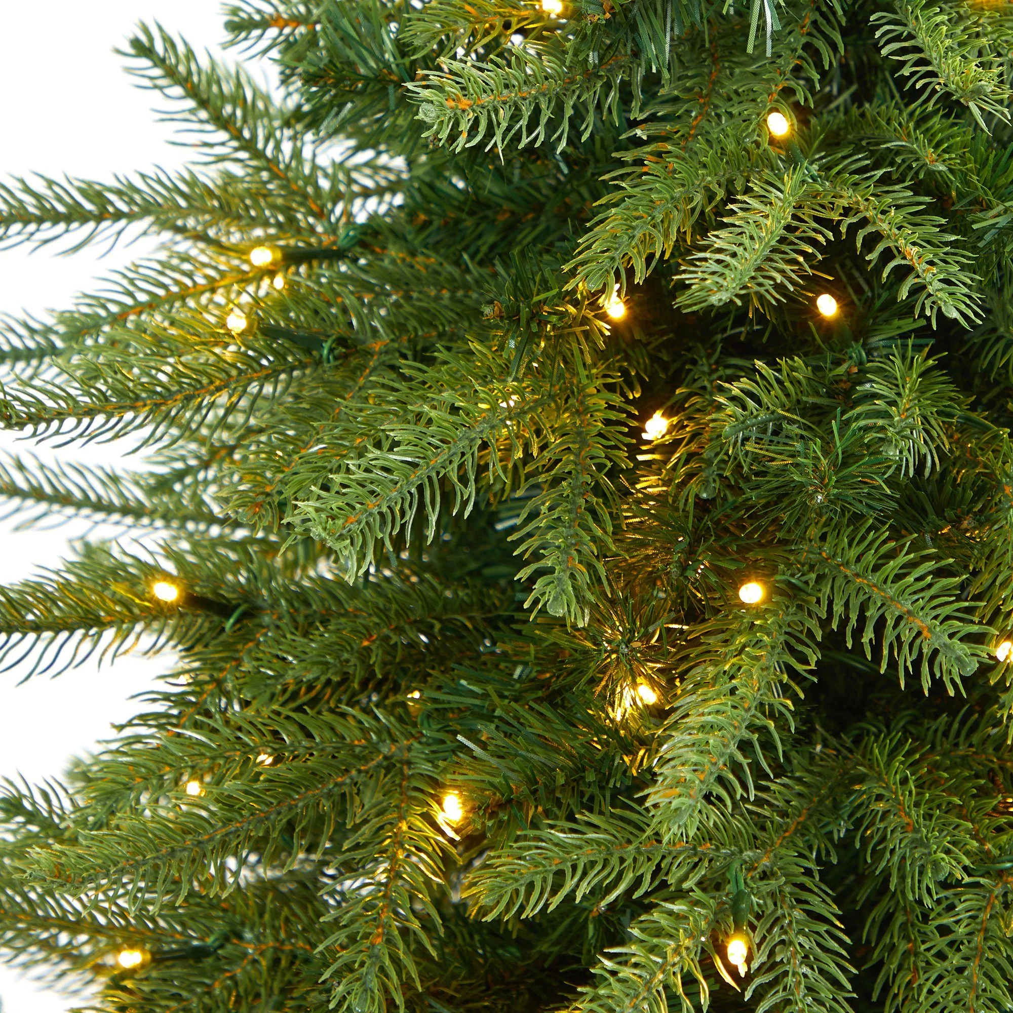57” Vancouver Fir “Natural Look” Artificial Christmas Tree with 250 Clear LED Lights and 814 Bendable Branches in Red Tower Planter - Image 4