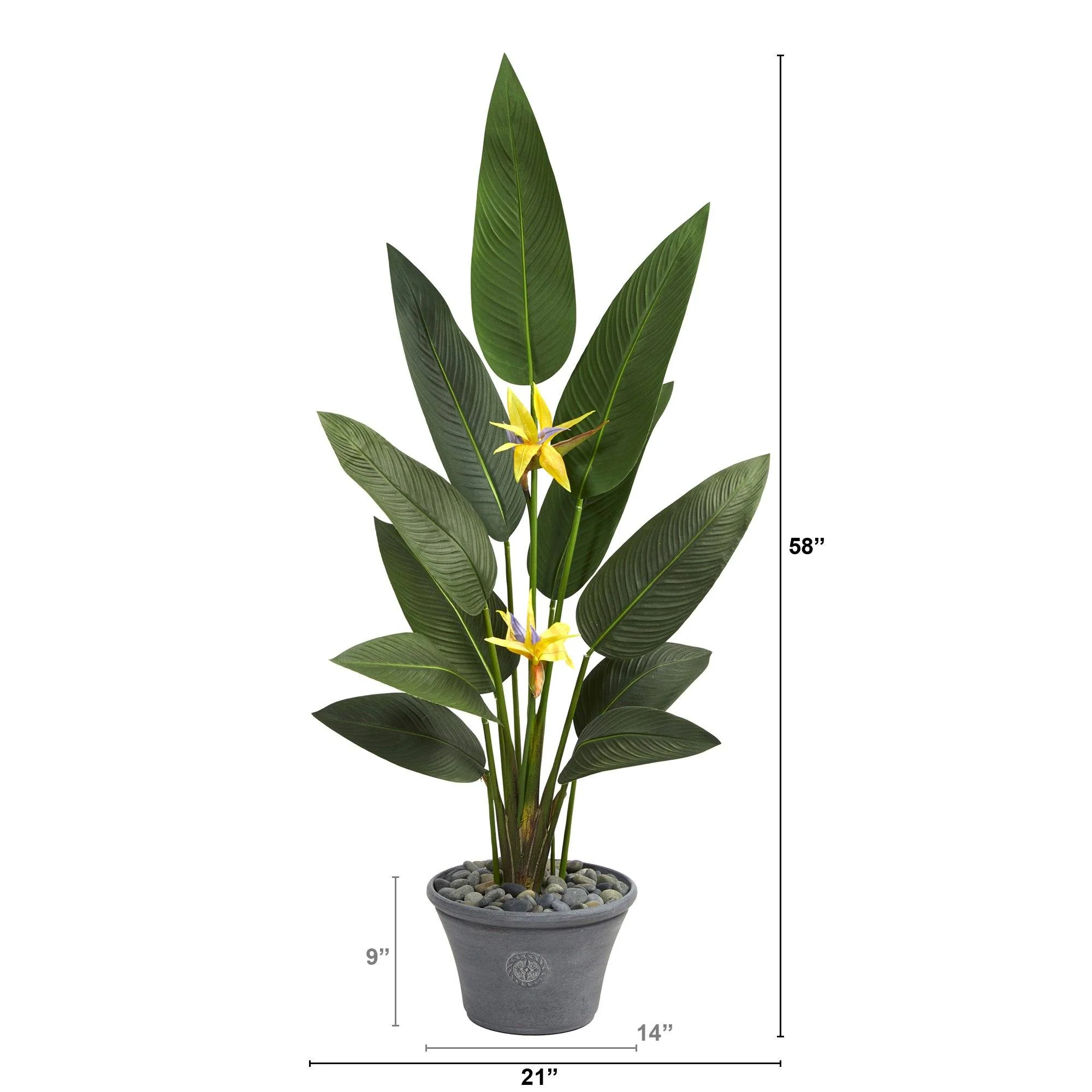 58” Bird of Paradise Artificial Plant in Gray Planter (Real Touch) - Image 3