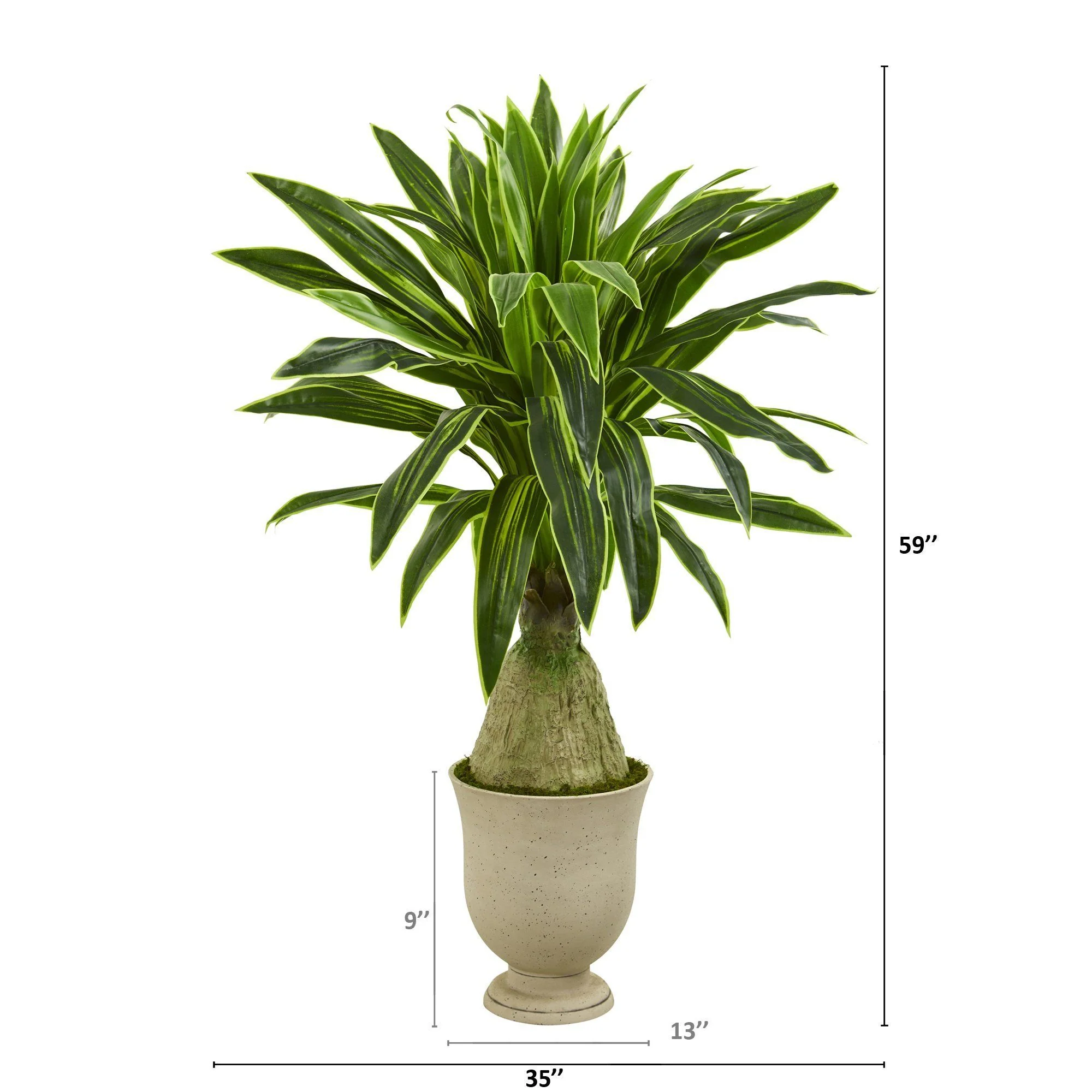 59” Dracaena Artificial Plant in Decorative Urn - Image 2