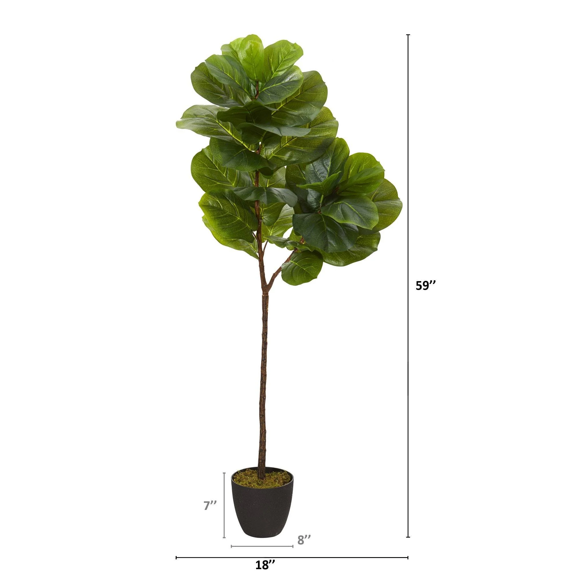 59” Fiddle Leaf Artificial Tree (Real Touch) - Image 4