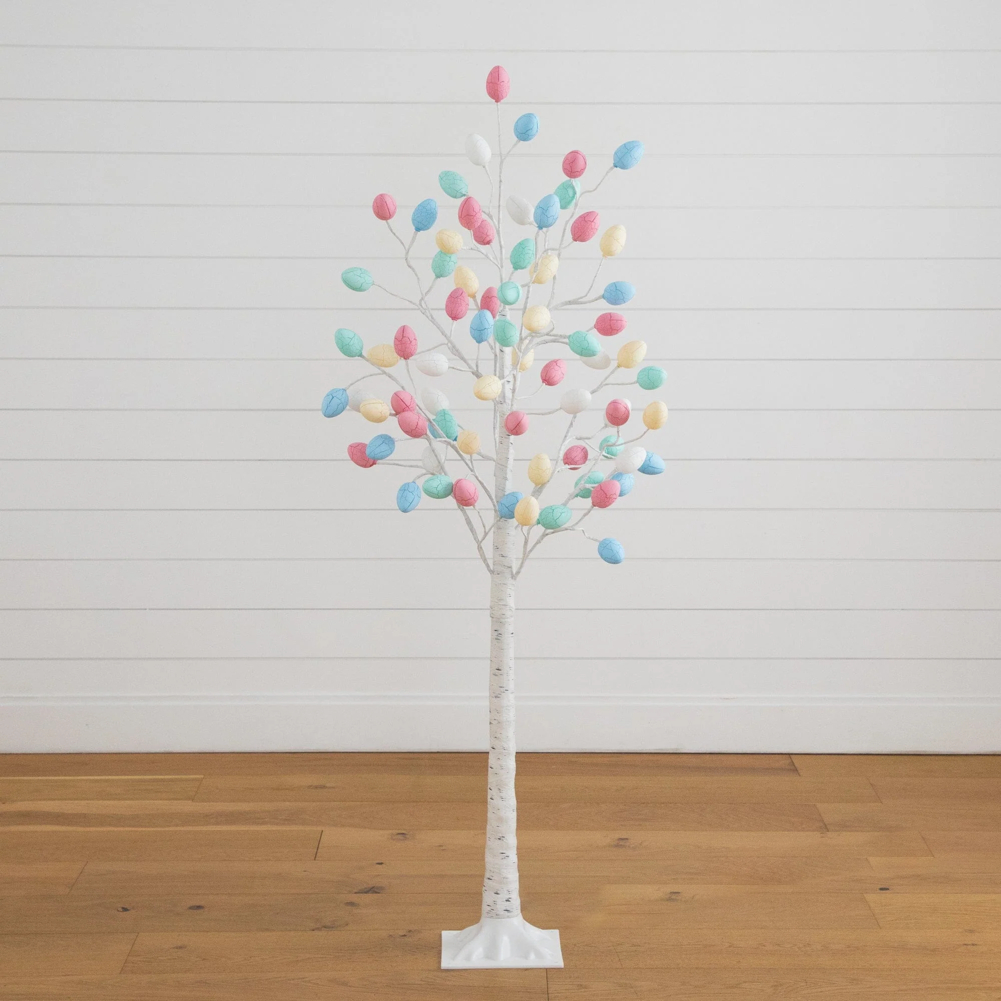 5' Pre-Lit Artificial Easter Twig Tree with 72 Egg Shaped LED Ornaments - Image 5