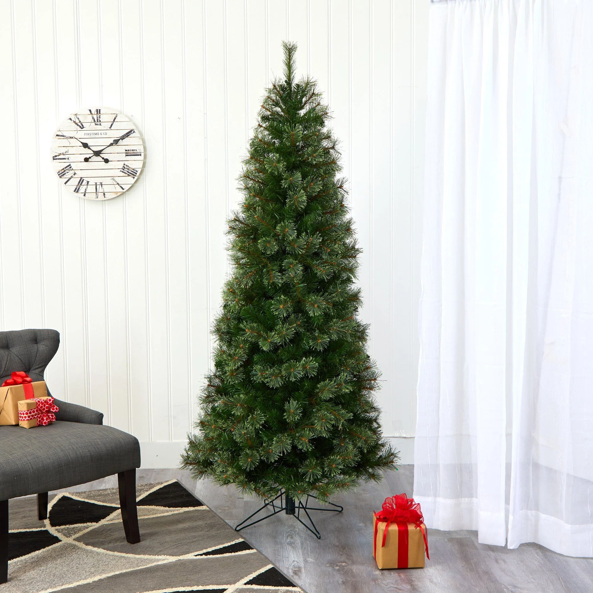 6.5' Cashmere Slim Artificial Christmas Tree with 350 Warm White Lights and 660 Bendable Branches - Image 7