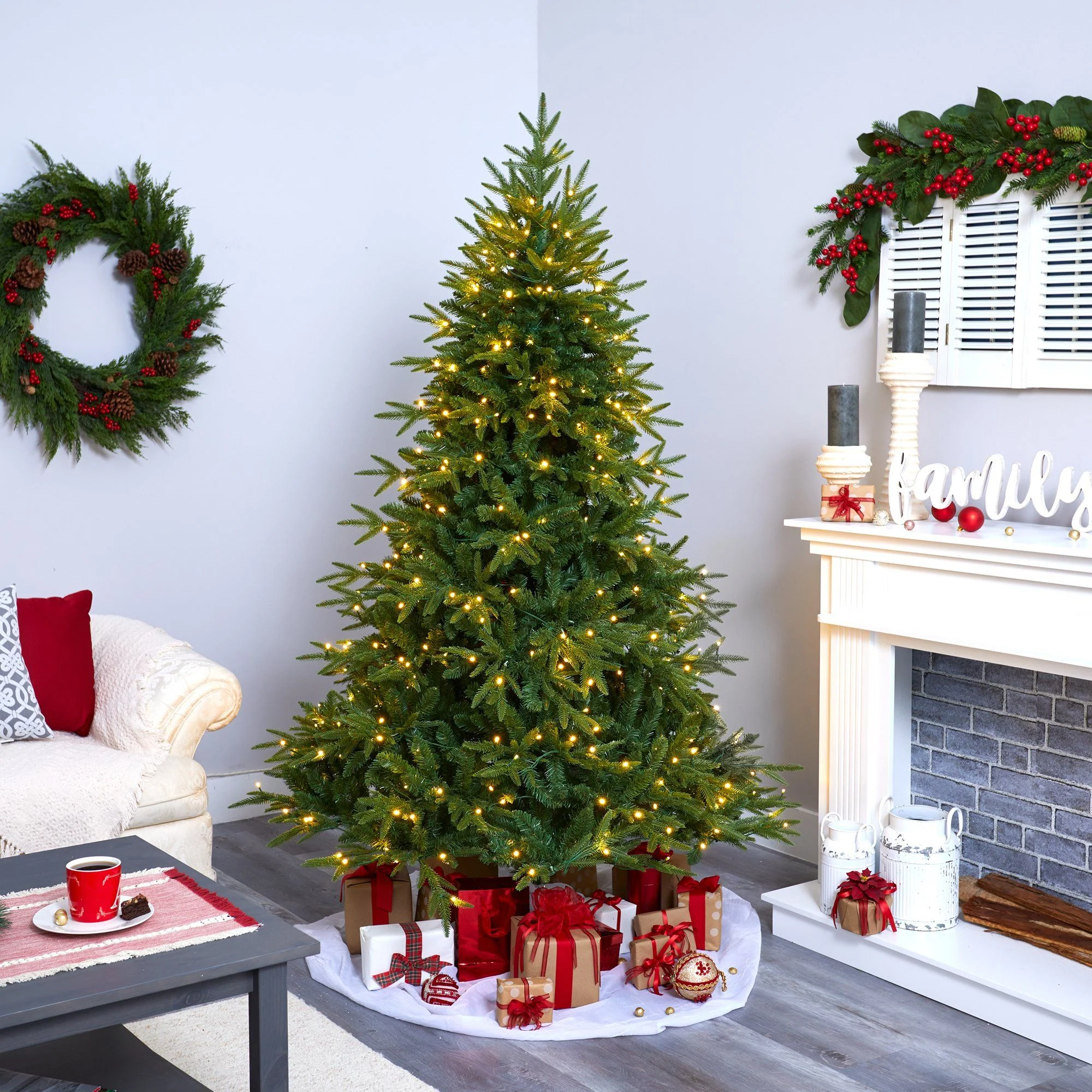 6.5’ Colorado Mountain Fir “Natural Look” Artificial Christmas Tree with 400 Clear LED Lights and 2056 Bendable Branches - Image 6