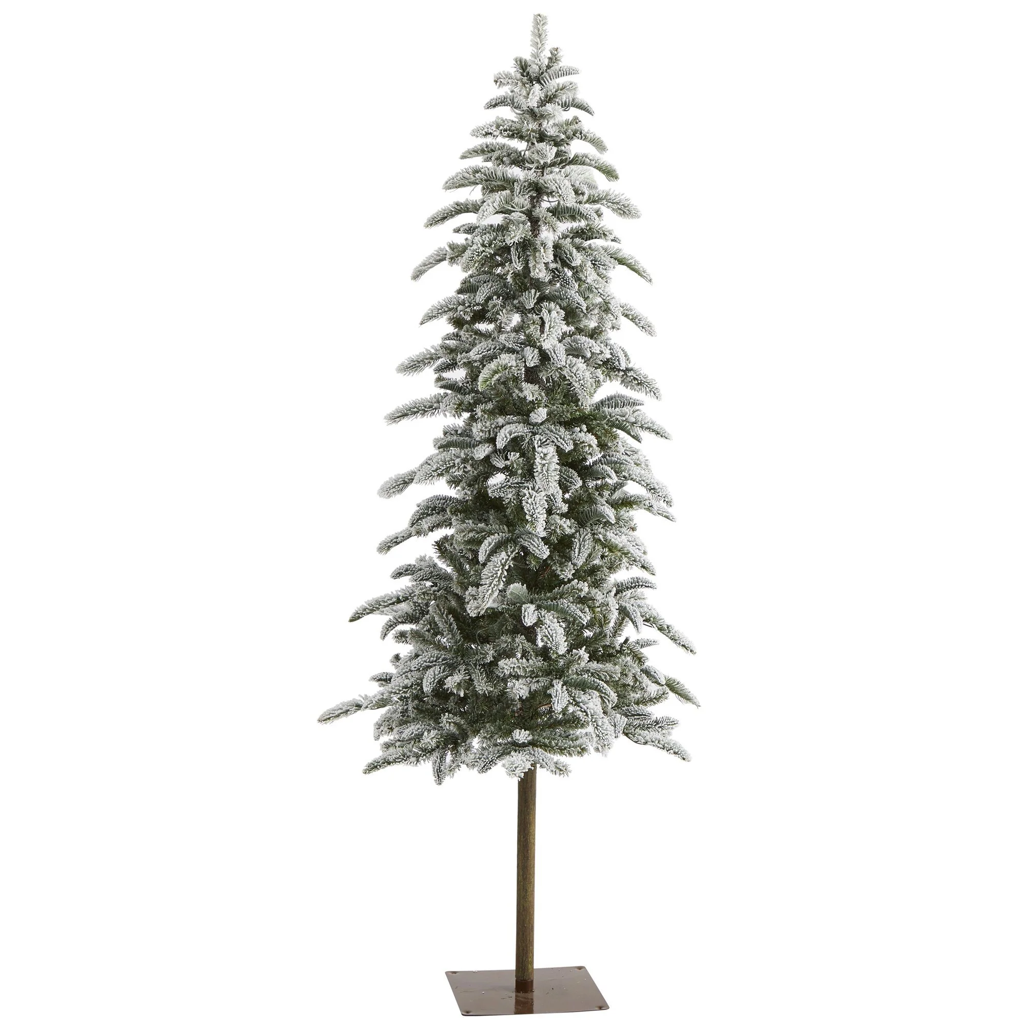 6.5’ Flocked Washington Alpine Artificial Christmas Tree with 250 White Warm LED Lights and 637 Bendable Branches - Image 3