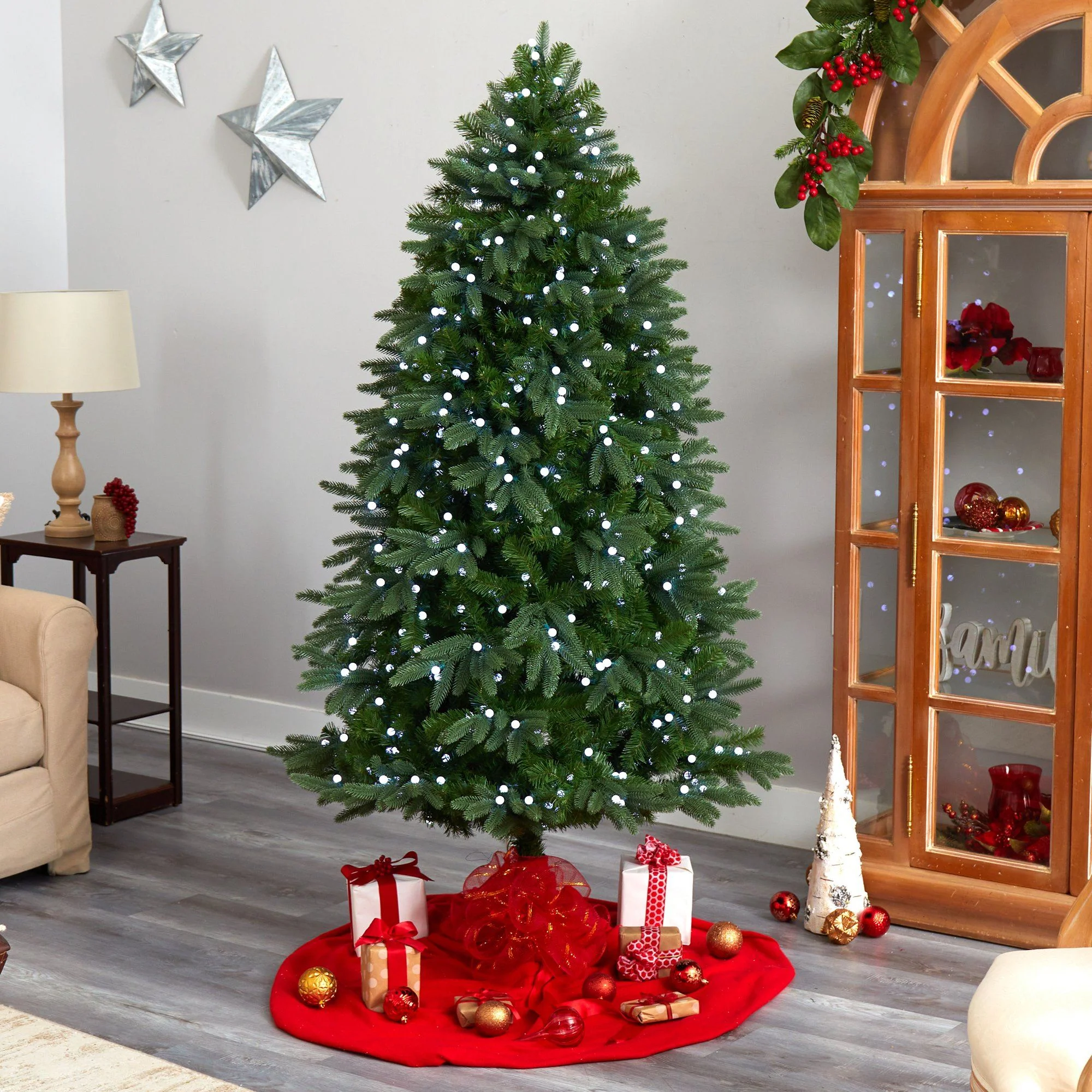 6.5’ Fraser Fir Christmas Tree with 550 Gum Ball LED Lights with Instant Connect Technology and 965 Branches - Image 7