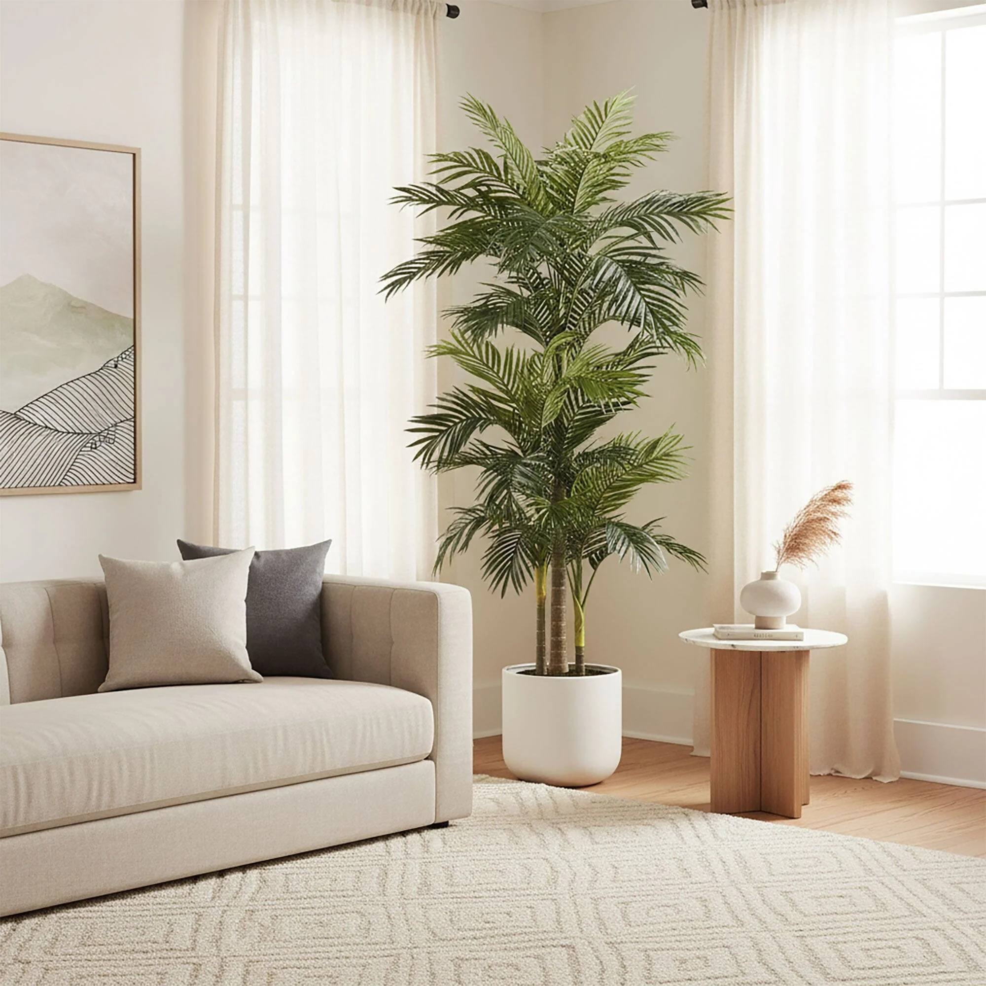 6.5' Golden Cane Artificial Palm Tree - Image 7