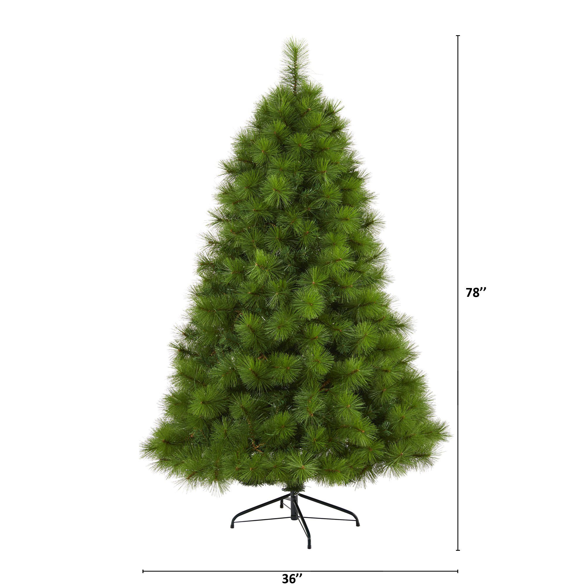 6.5’ Green Scotch Pine Artificial Christmas Tree with 350 Clear LED Lights - Image 2