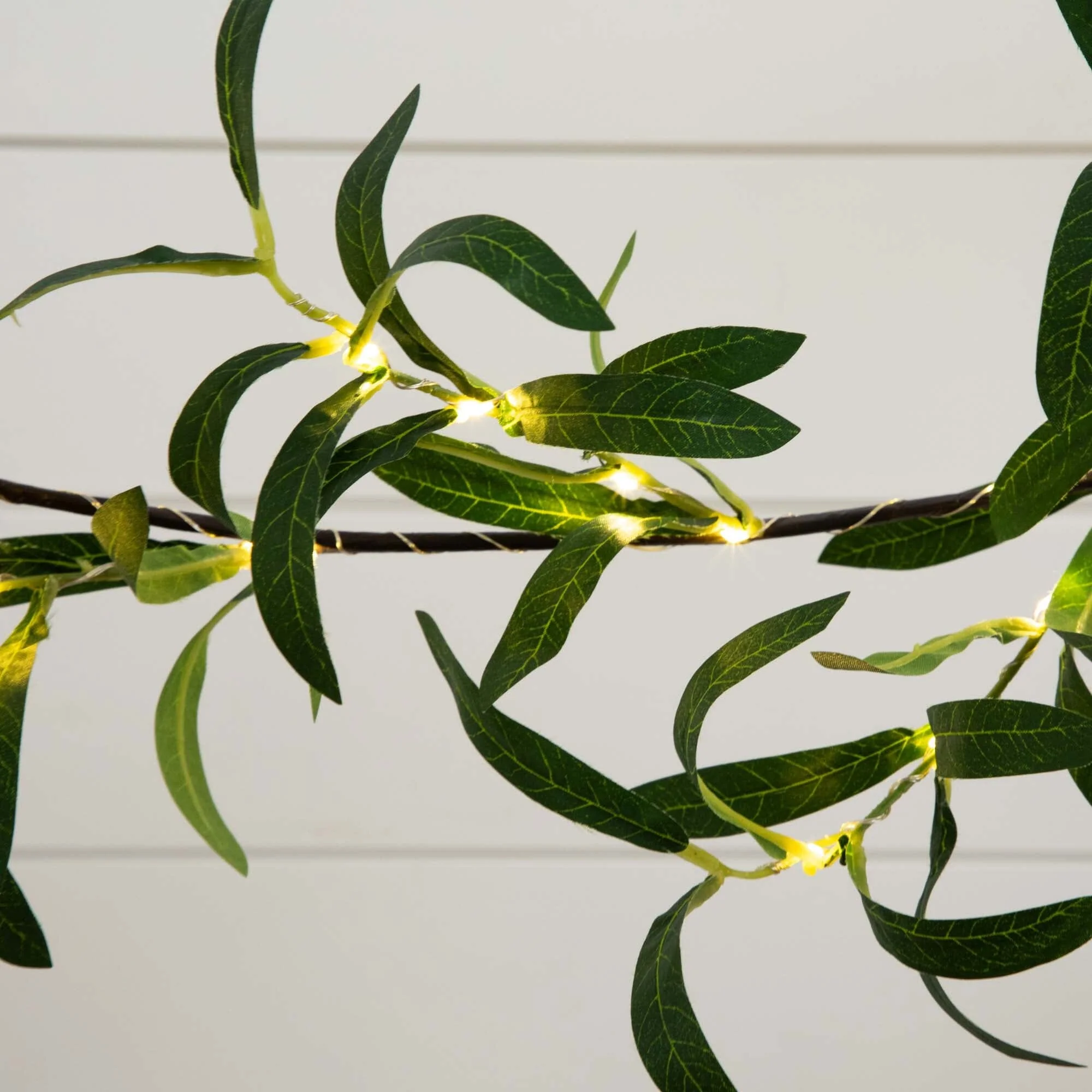 6.5’ Lighted Artificial Olive Garland with 100 Warm White LED Lights - Image 2