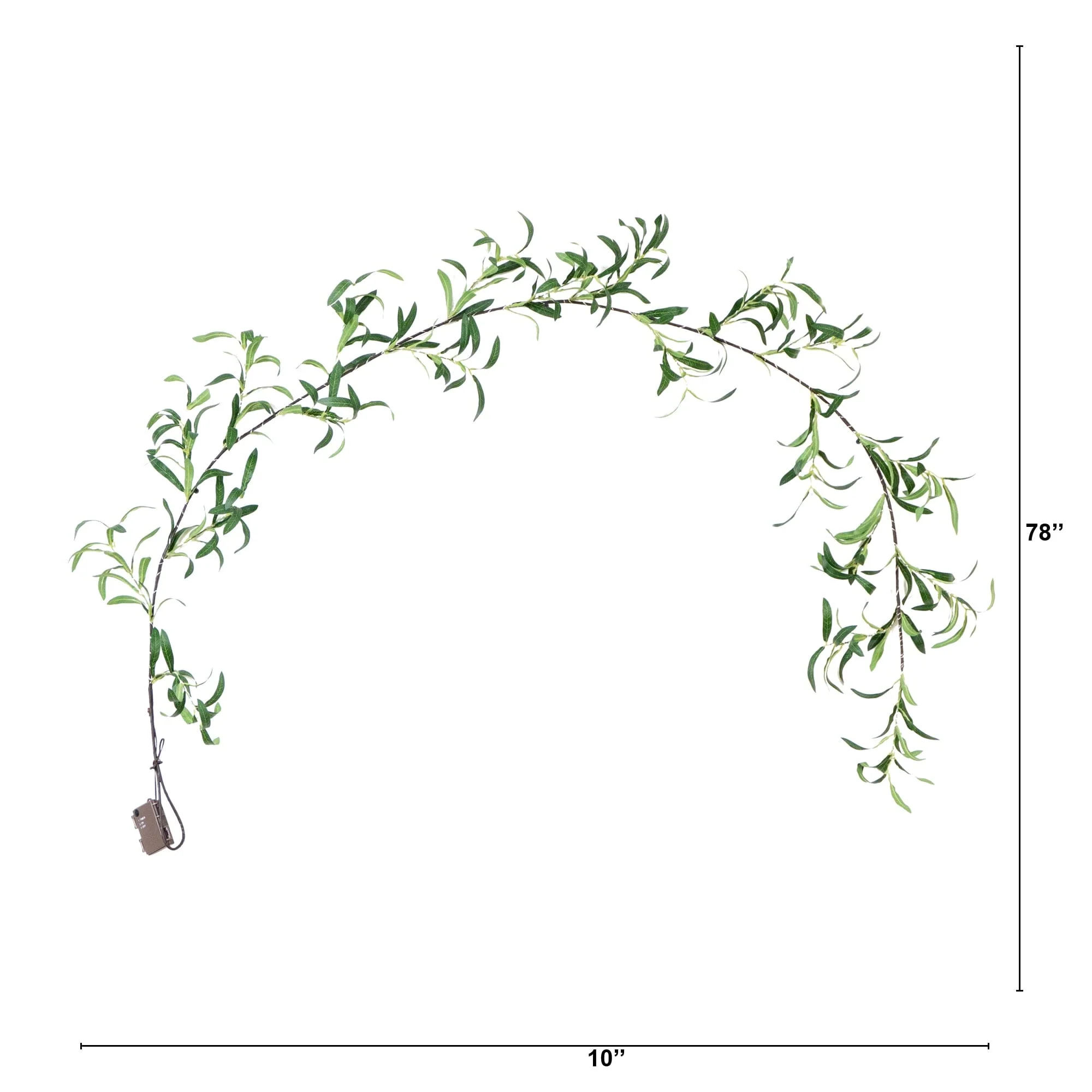 6.5’ Lighted Artificial Olive Garland with 100 Warm White LED Lights - Image 6