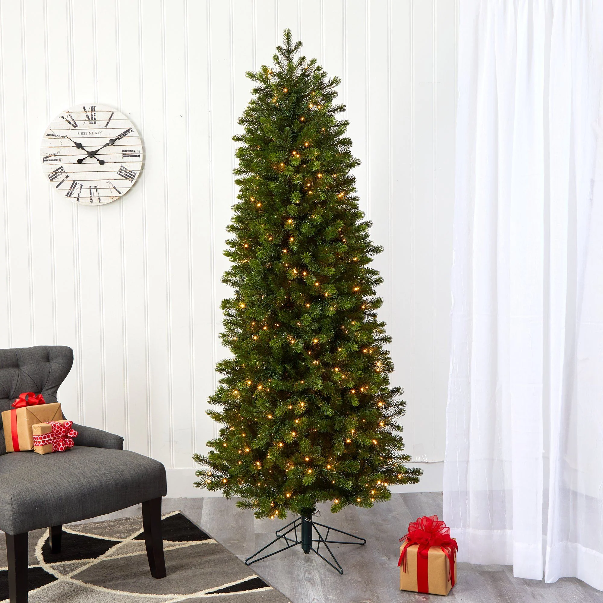 6.5' Slim Colorado Mountain Spruce Artificial Christmas Tree - Image 8