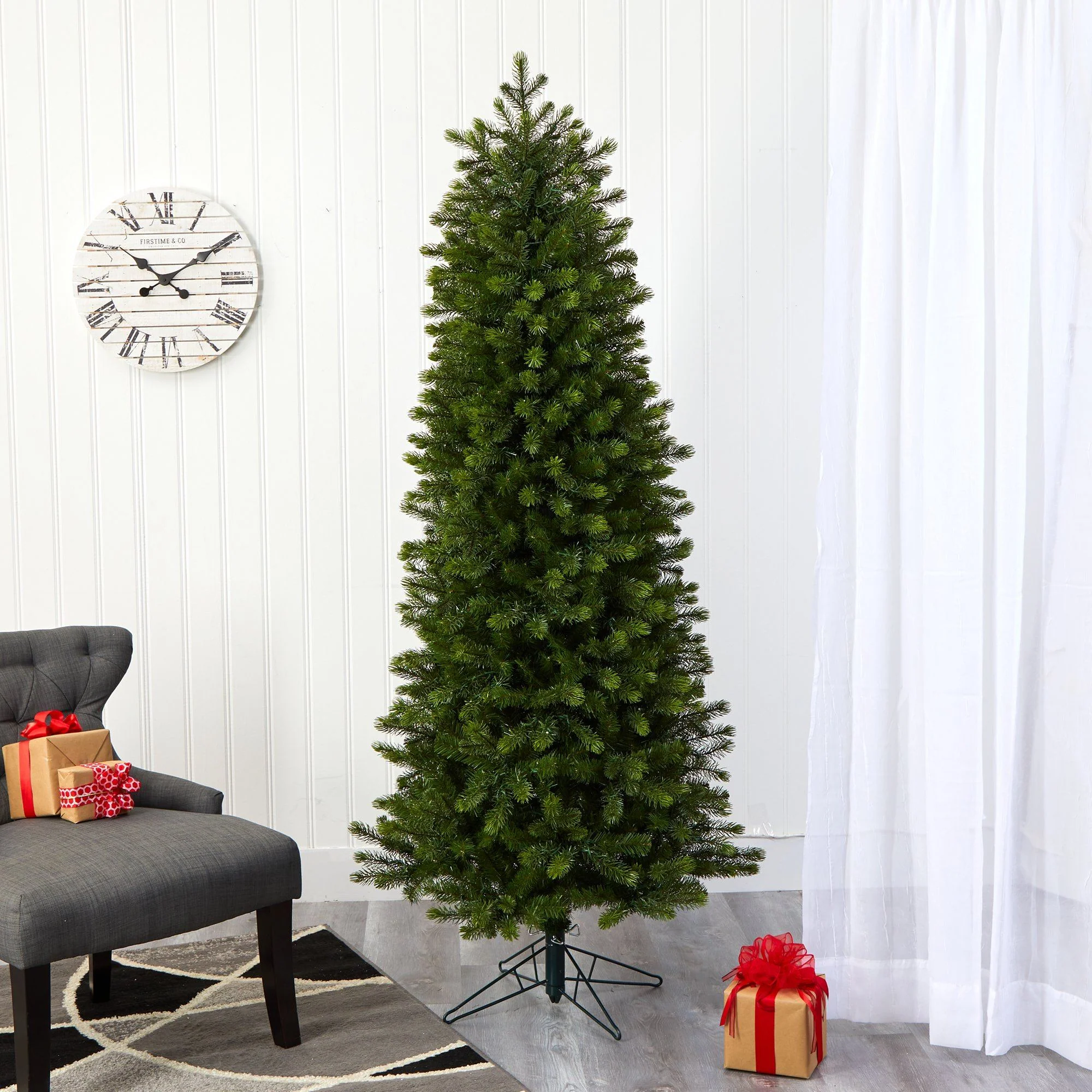 6.5' Slim Colorado Mountain Spruce Artificial Christmas Tree - Image 9