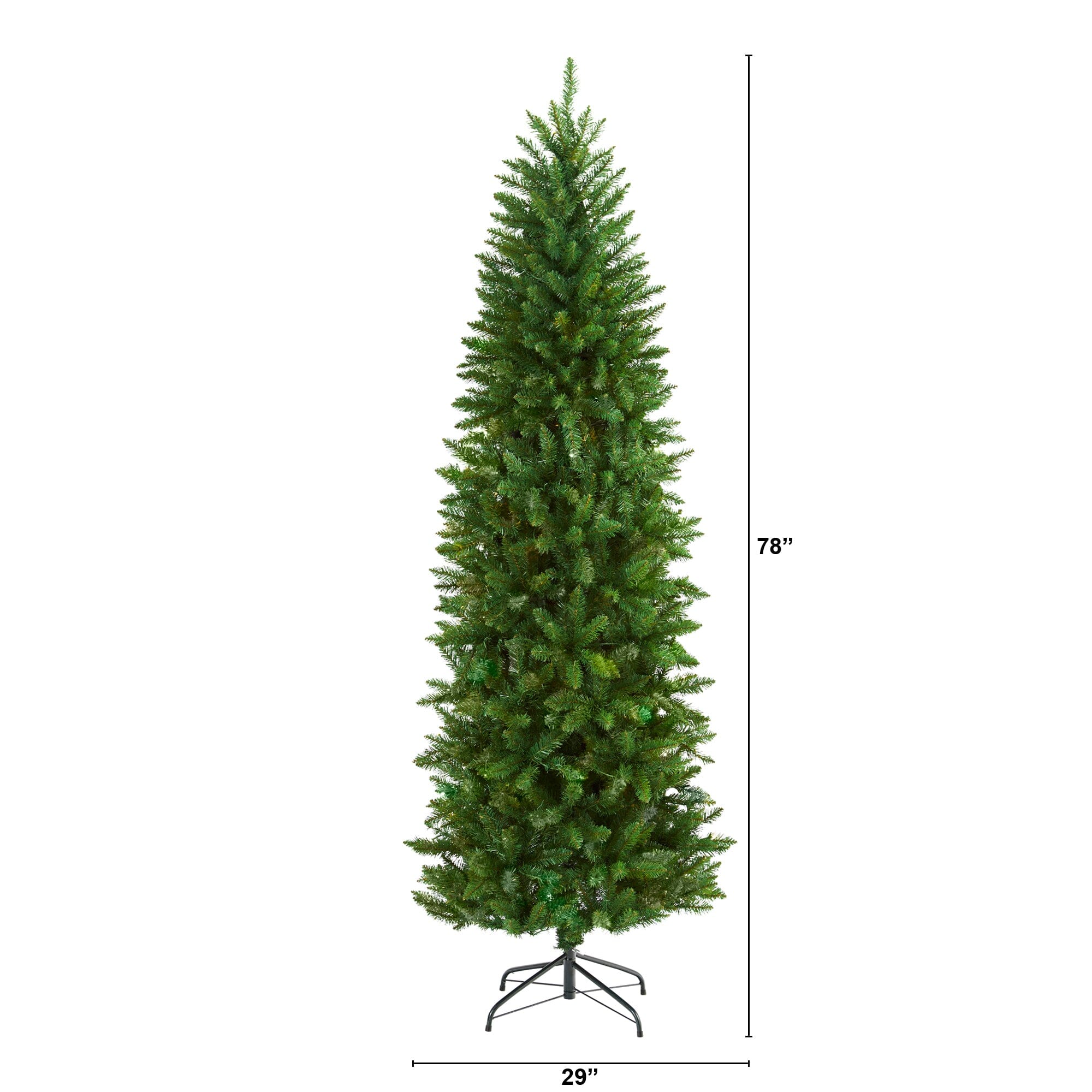 6.5’ Slim Green Mountain Pine Artificial Christmas Tree with 851 Bendable Branches - Image 2