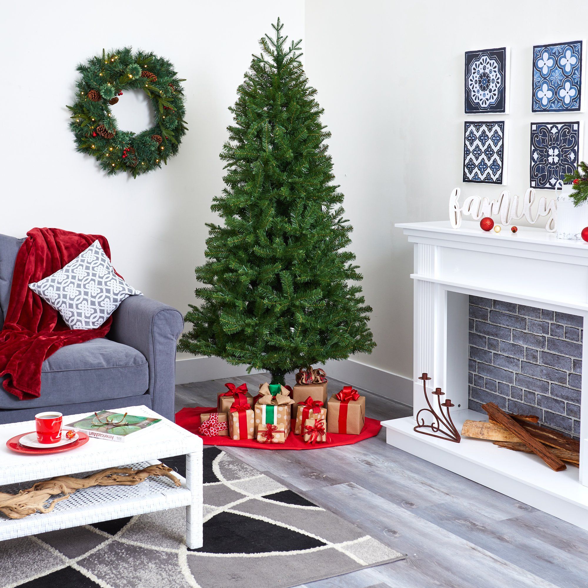 6.5' Vancouver Spruce Artificial Christmas Tree with 250 Warm White Lights and 803 Bendable Branches - Image 9