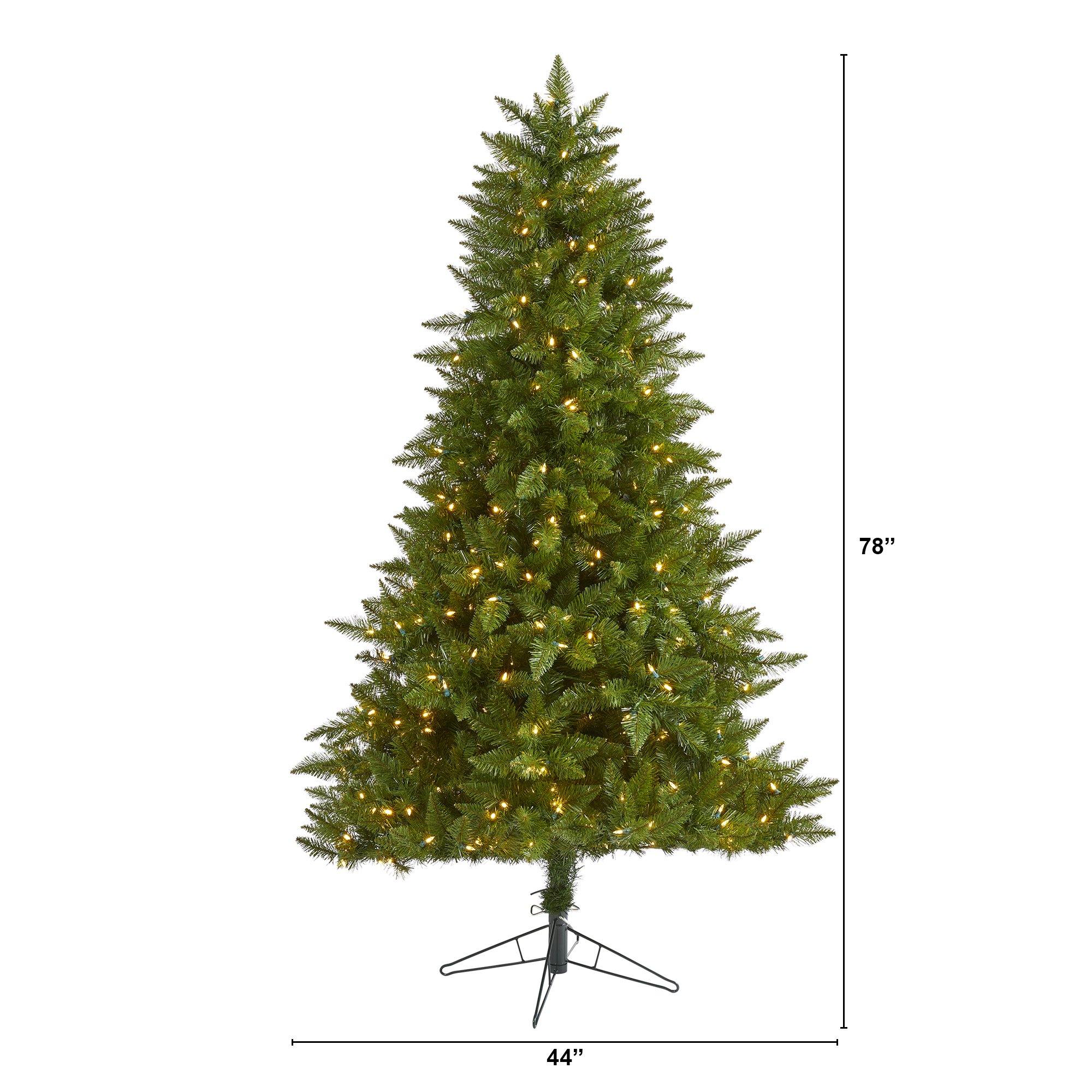 6.5' Vermont Spruce Artificial Christmas Tree with 450 Warm White (Multifunction) LED Lights with Instant Connect Technology and 984 Bendable Branches - Image 2