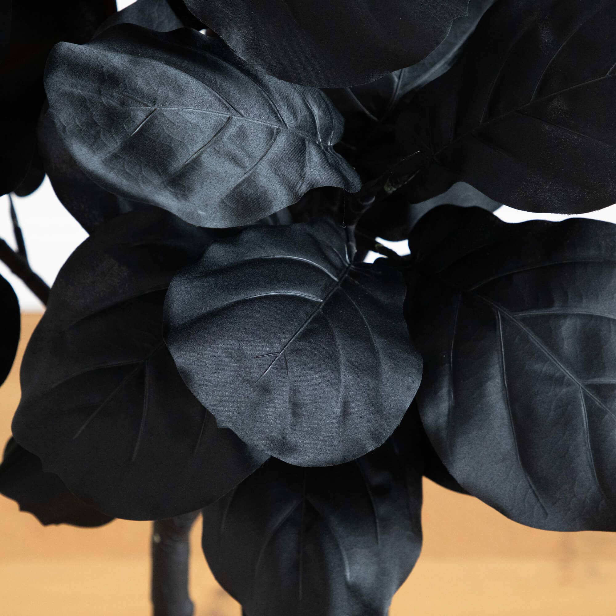 6' Artificial Halloween Black Fiddle Leaf Tree - Image 2