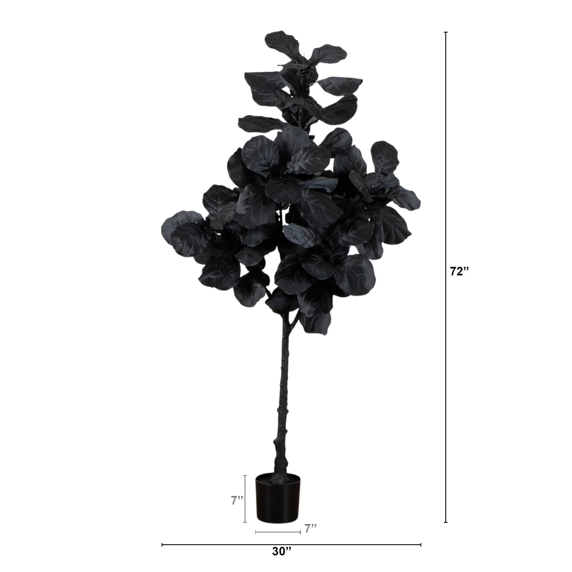 6' Artificial Halloween Black Fiddle Leaf Tree - Image 7
