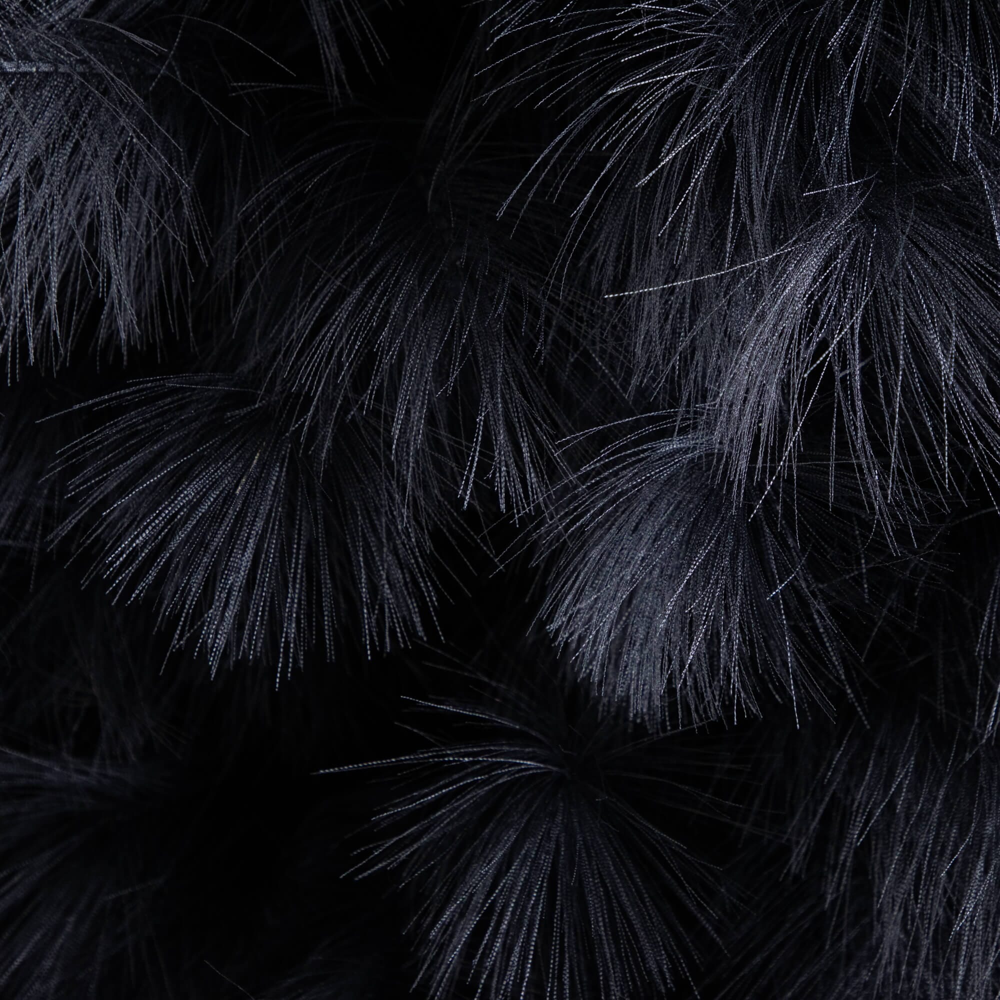 6' Artificial Halloween Black Pampas Grass Christmas Tree - Image 2