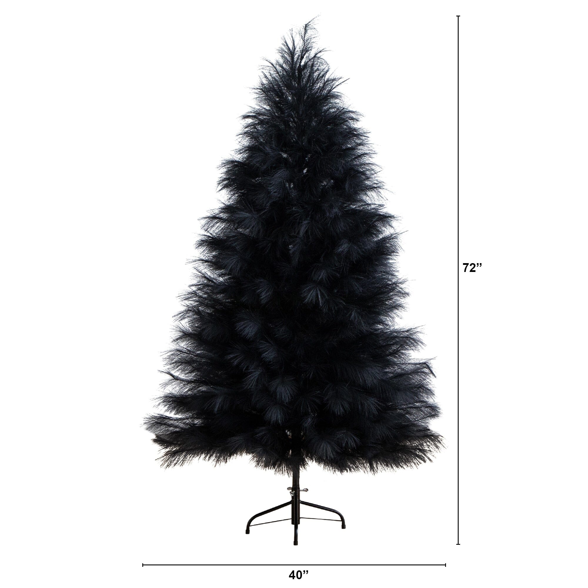 6' Artificial Halloween Black Pampas Grass Christmas Tree - Image 6