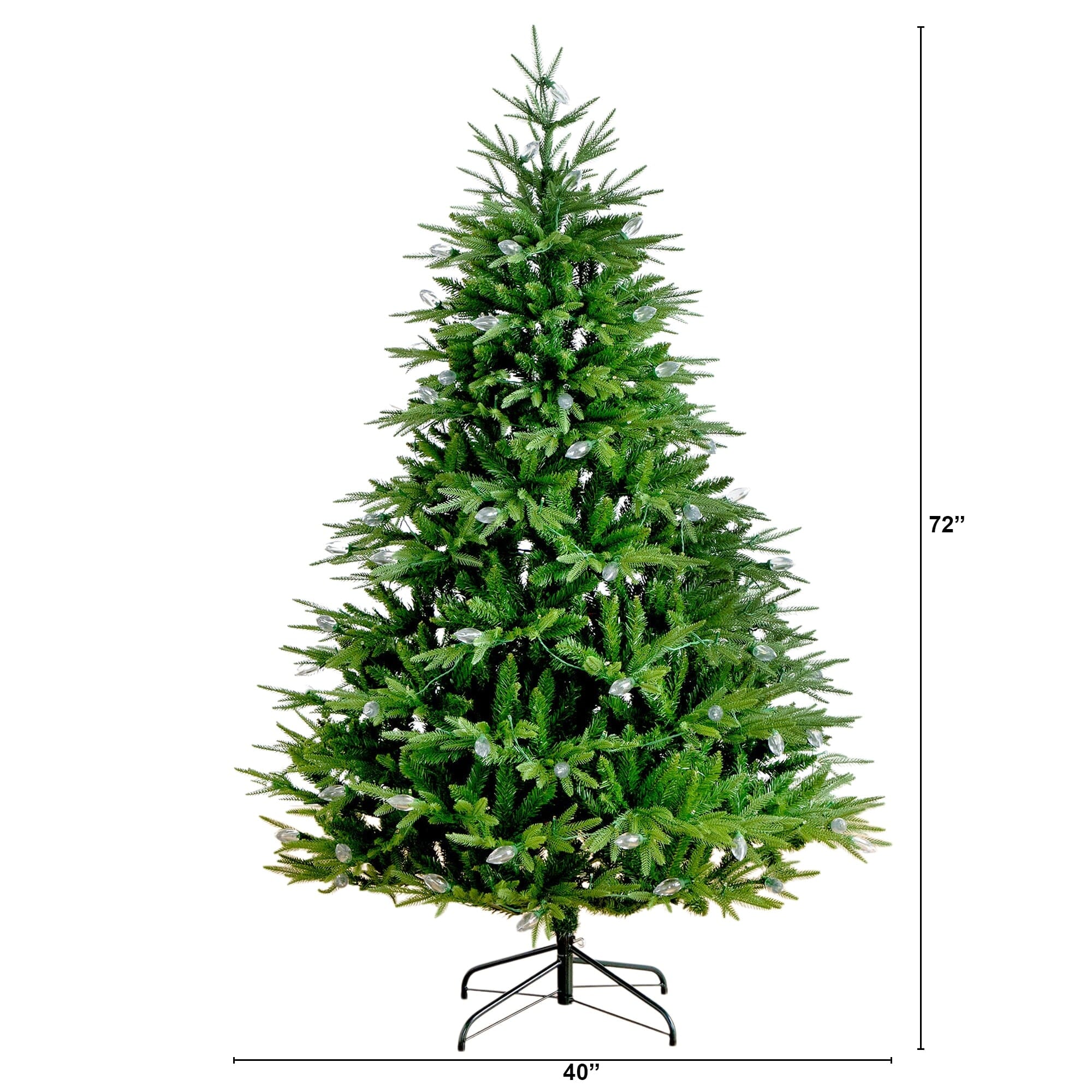 6' Pre-Lit Artificial Luxembourg Pine Christmas Tree with 250 Multicolored Traditional Bulb LED Lights - Image 14