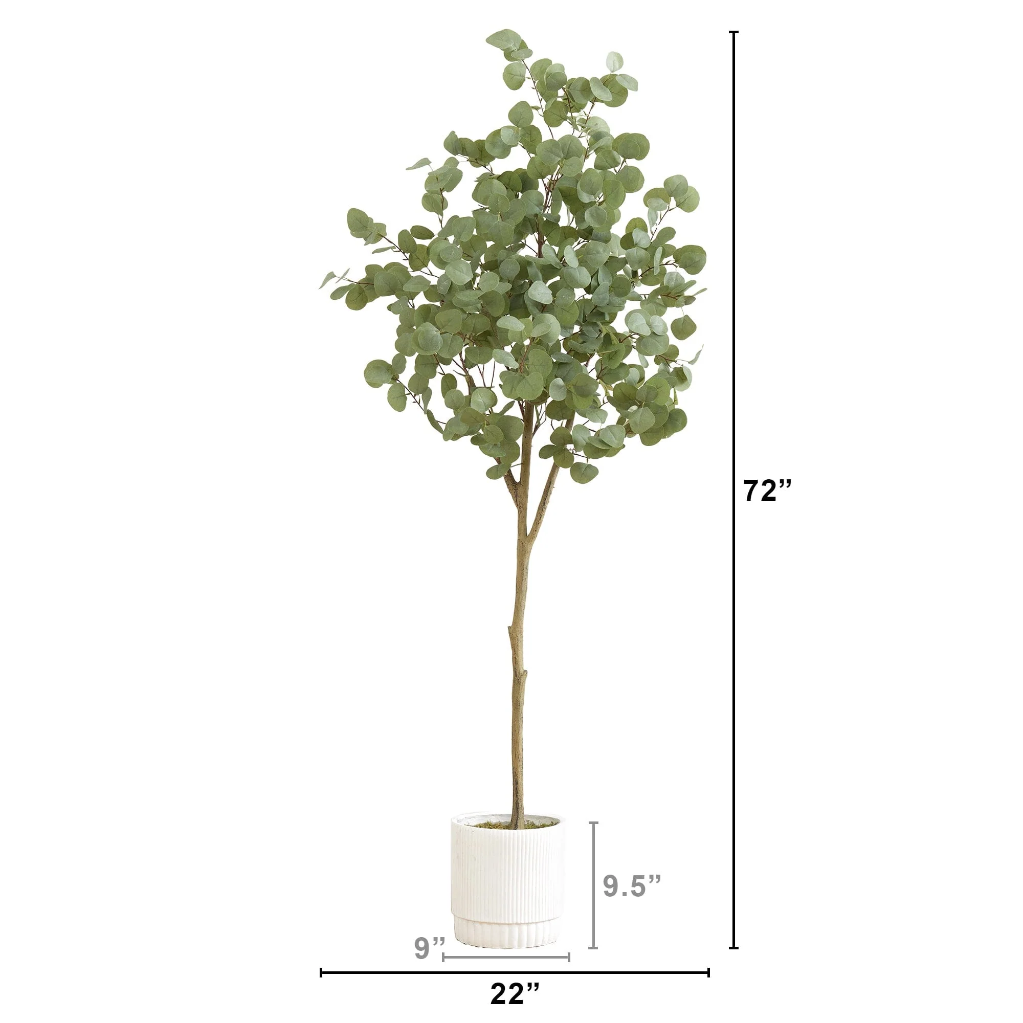 6’ Artificial Eucalyptus Tree with White Decorative Planter - Image 4