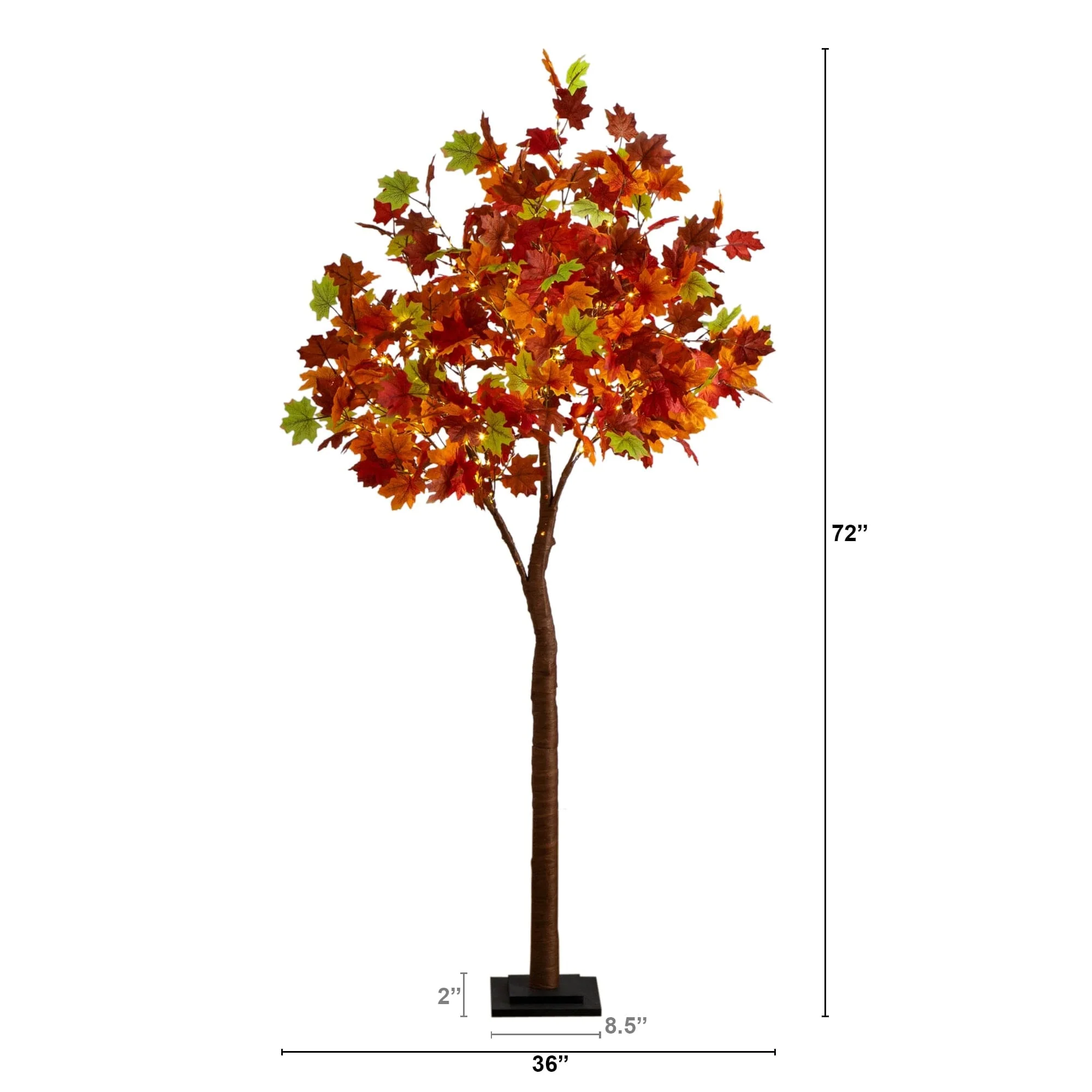 6' Pre-Lit Shades of Autumn Maple Artificial Fall Tree with 360 Warm White LED Lights - Image 10