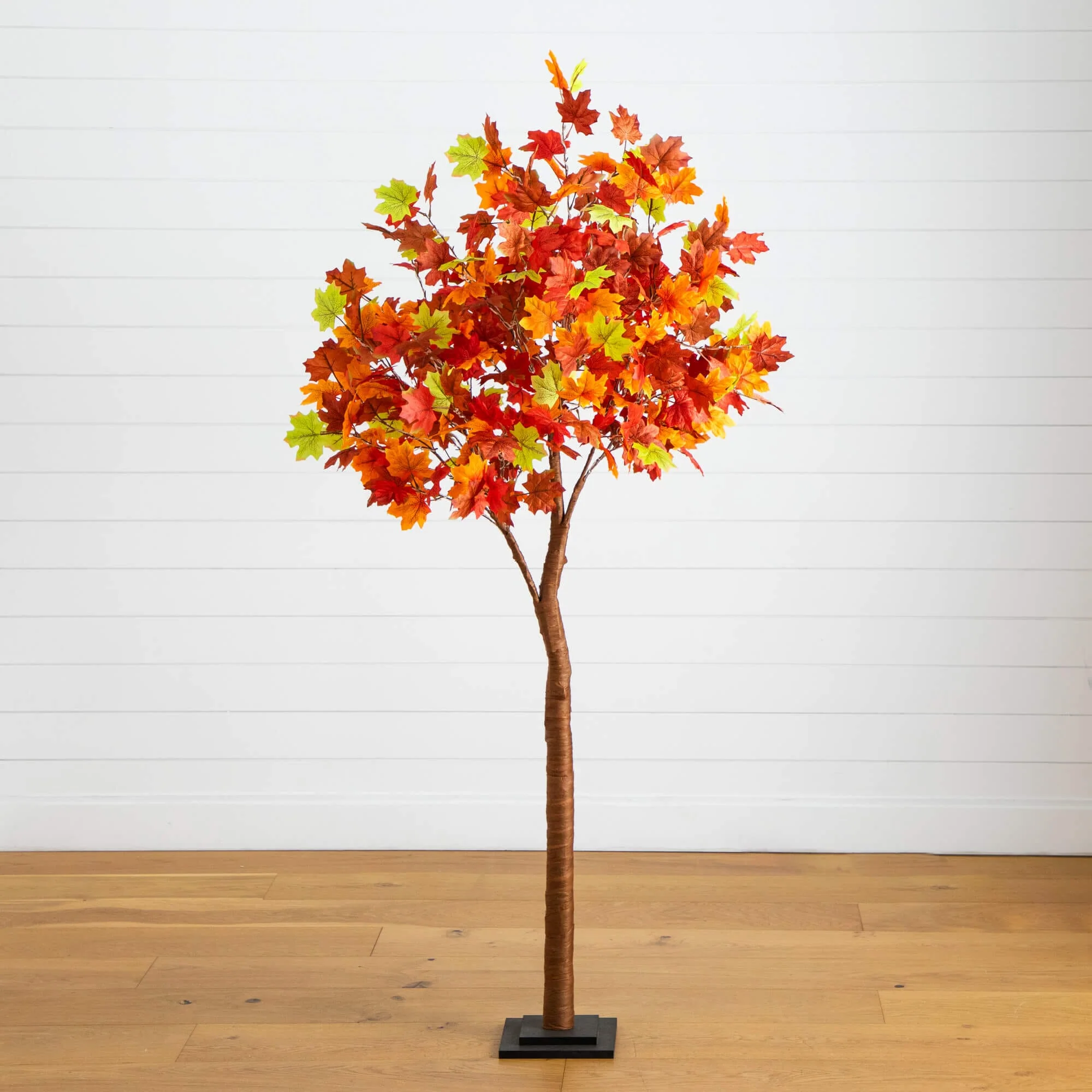 6' Pre-Lit Shades of Autumn Maple Artificial Fall Tree with 360 Warm White LED Lights - Image 7