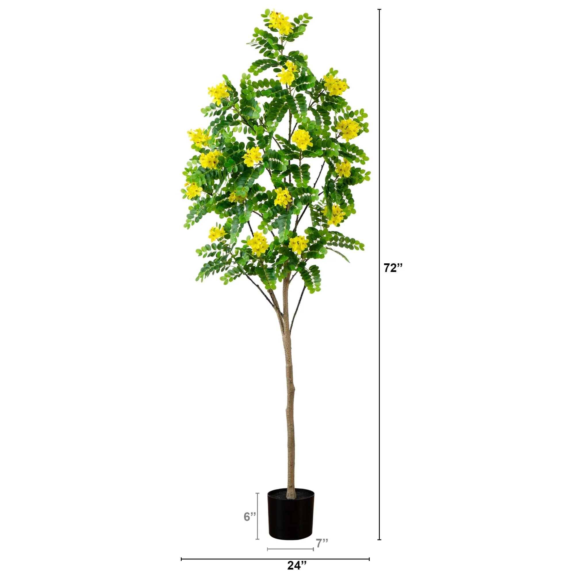 6’ Artificial Flowering Citrus Tree with Real Touch Leaves - Image 4