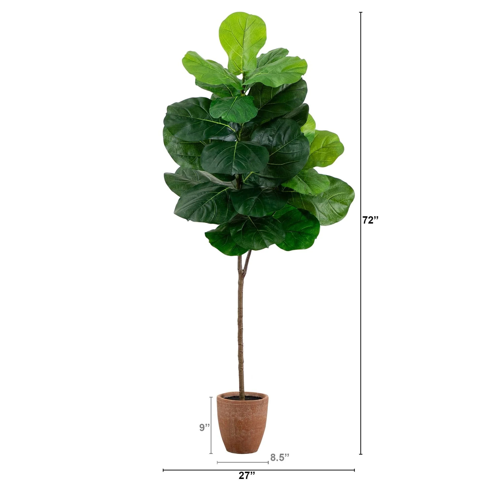 6’ Artificial Giant Leaf Fiddle Leaf Fig Tree in Decorative Planter with Real Touch Leaves - Image 6