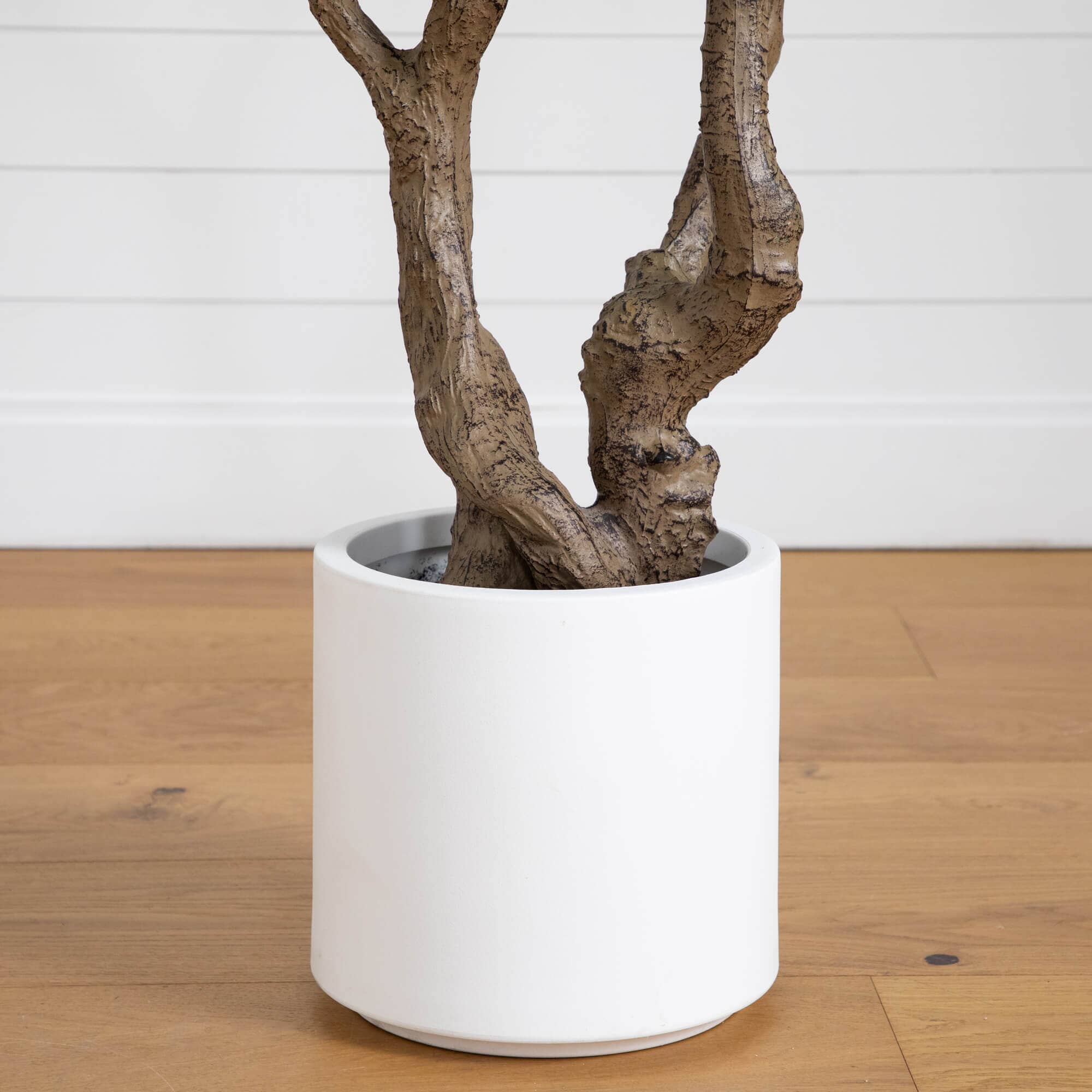 6’ Artificial Grand Olive Tree in White Decorative Planter - Image 7