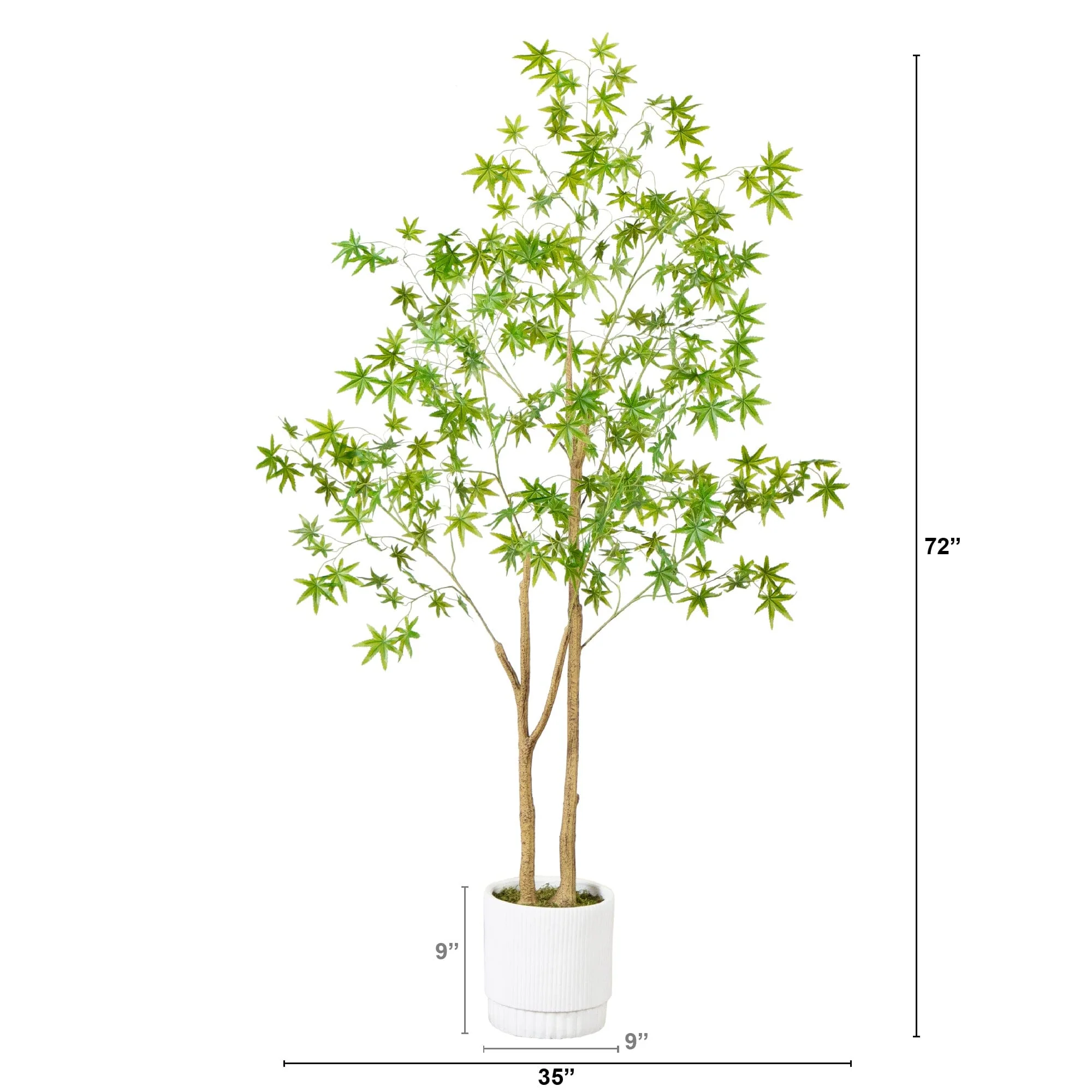 6’ Artificial Maple Tree with White Planter - Image 7