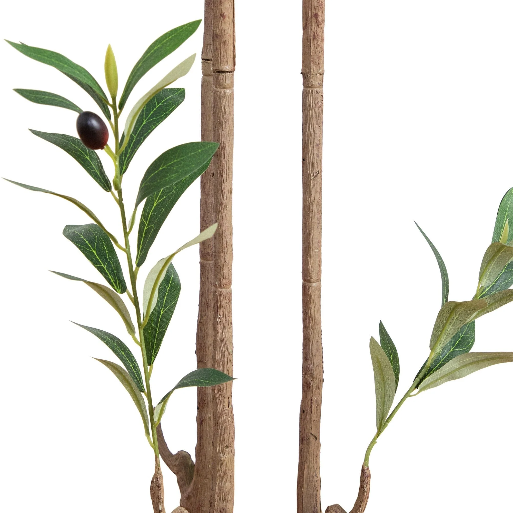 6’ Artificial Minimalist Olive Tree in White Decorative Planter - Image 4