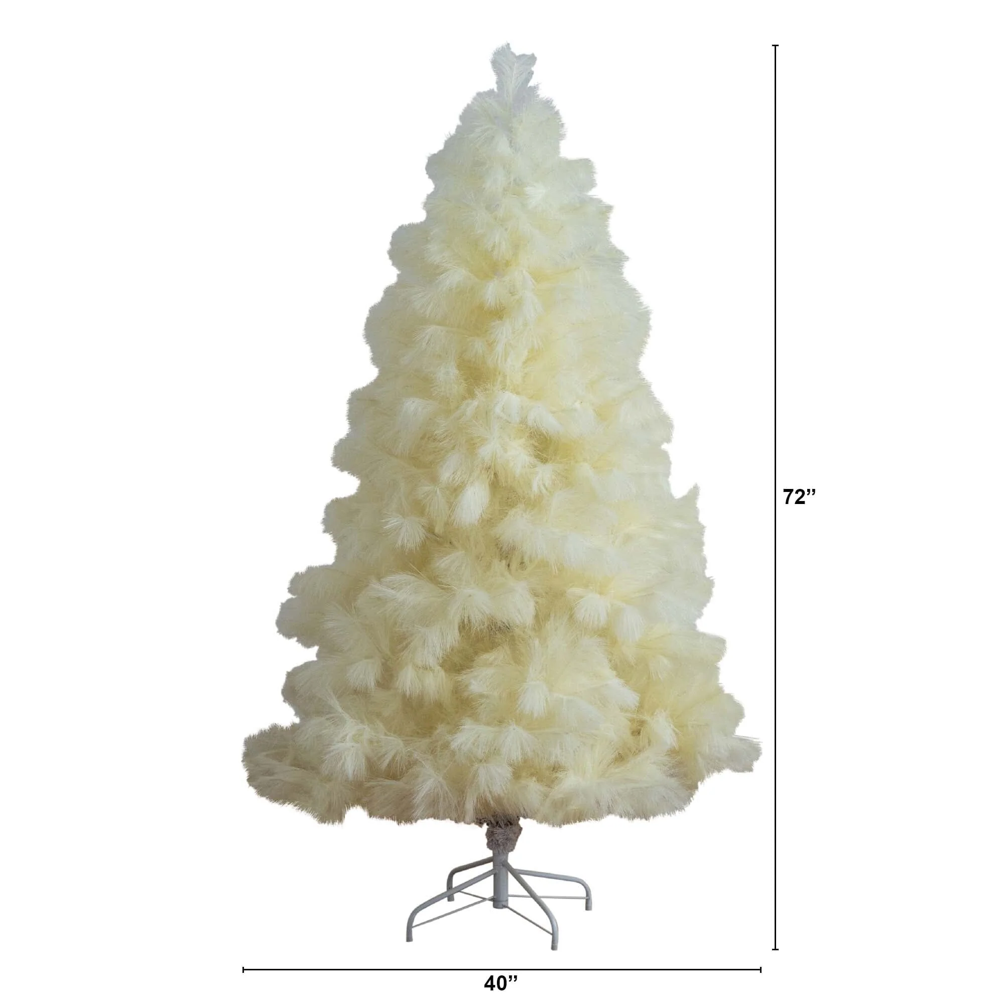 6’ Artificial Off-White Pampas Grass Christmas Tree - Image 5