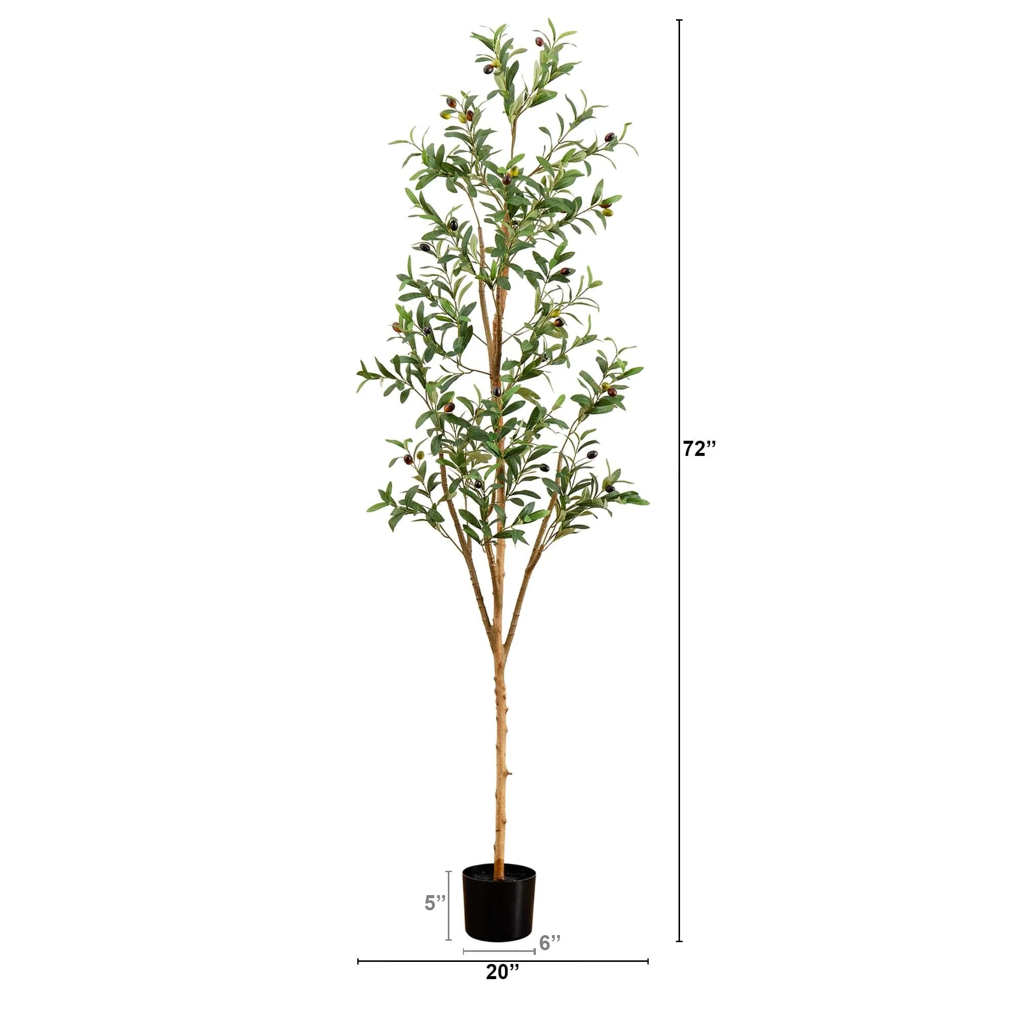 6’ Artificial Olive Tree with Natural Trunk - Image 6