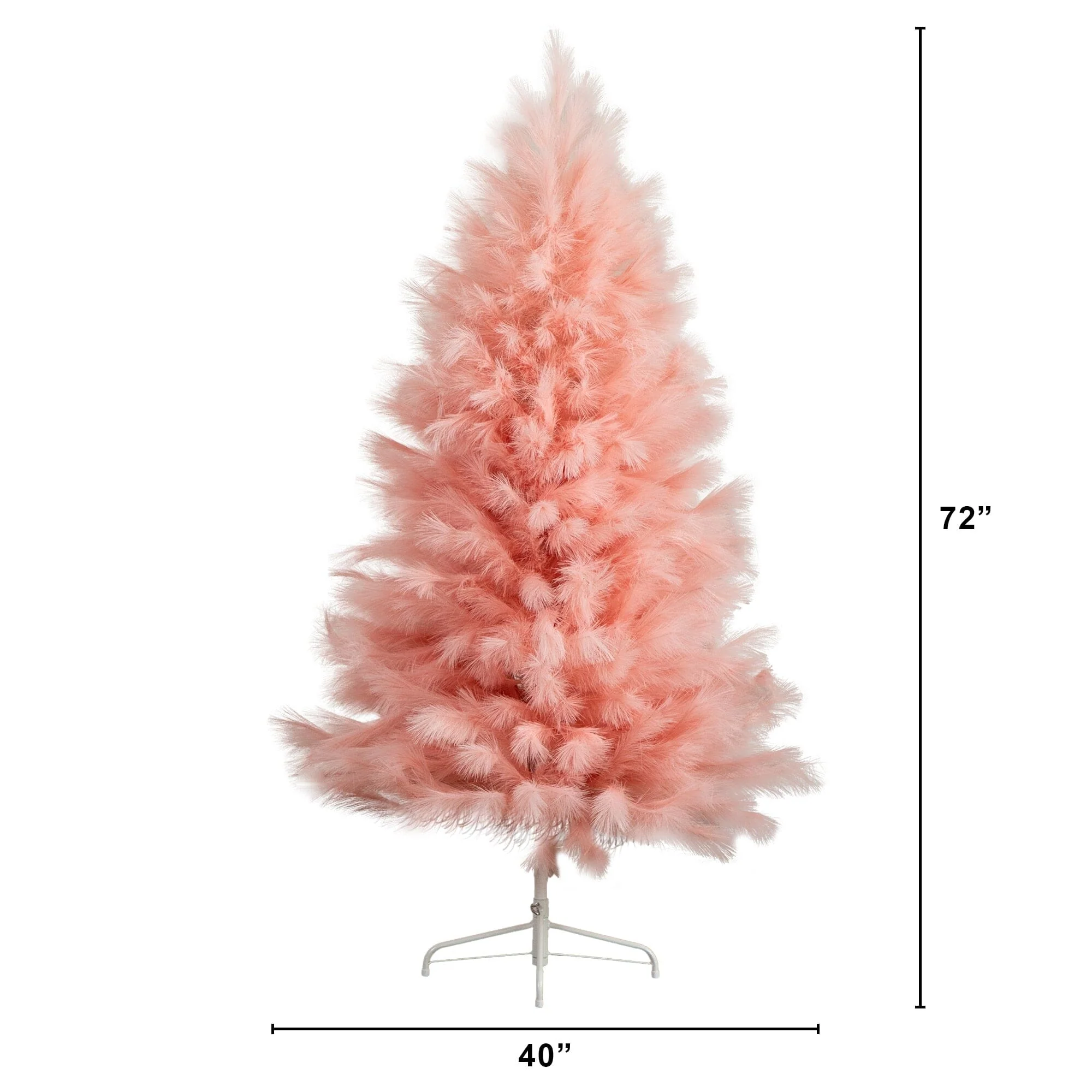 6' Artificial Pink Pampas Grass Christmas Tree - Image 5