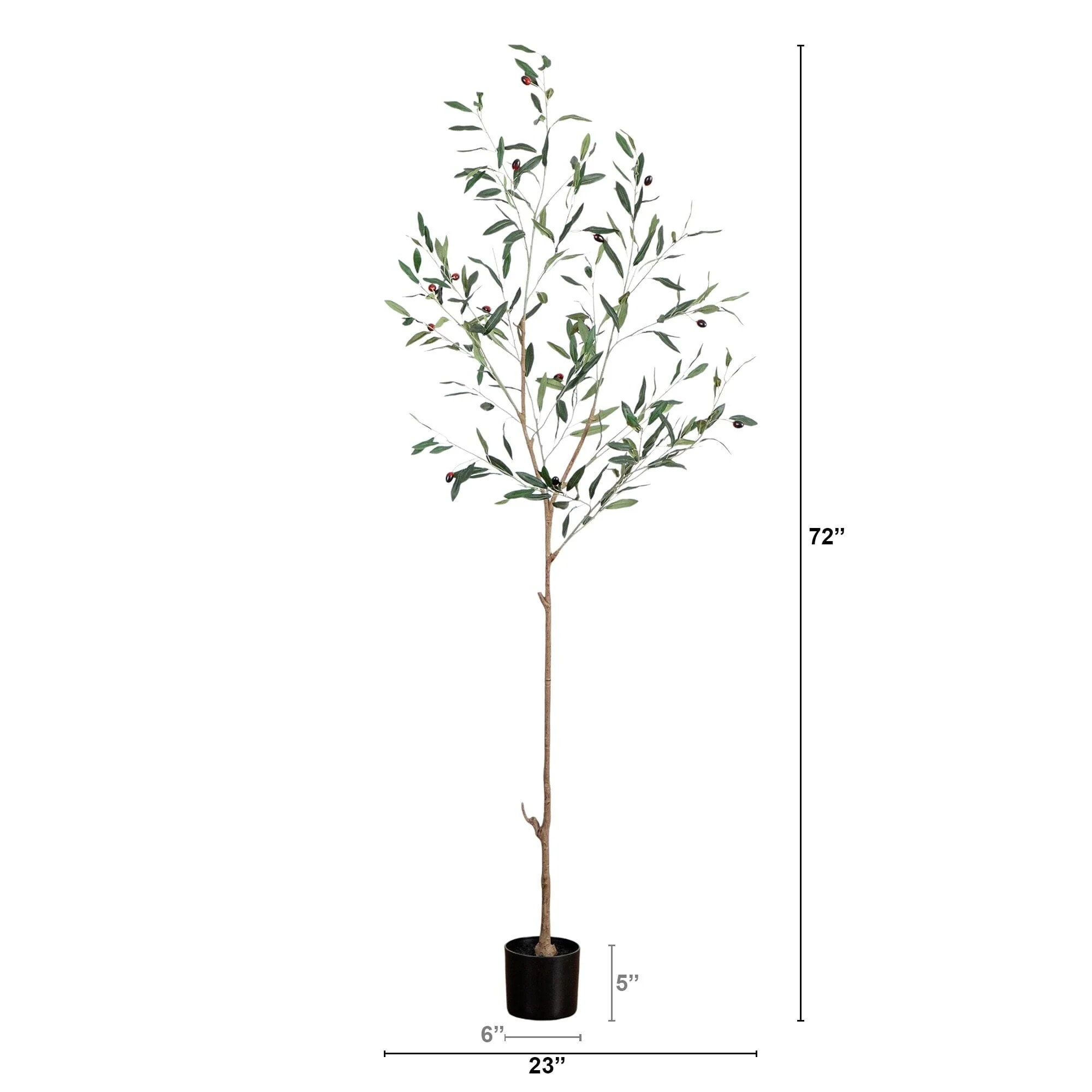6’ Artificial Slim Minimalist Olive Tree - Image 6