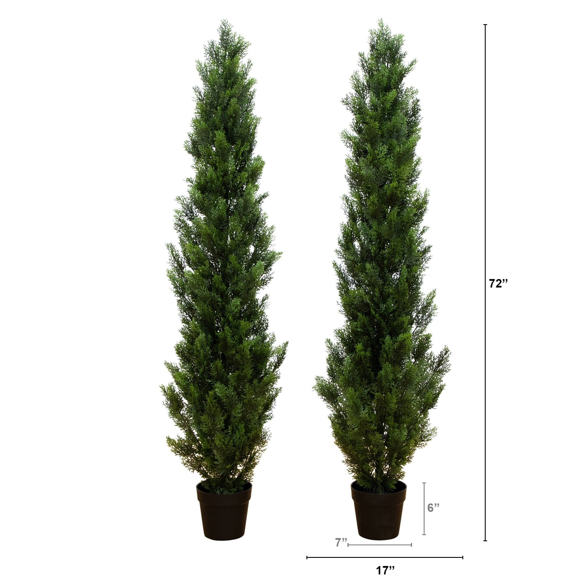6' Mini Cedar Pine Tree UV Resistant (Indoor/Outdoor) - Set of 2 - Image 2