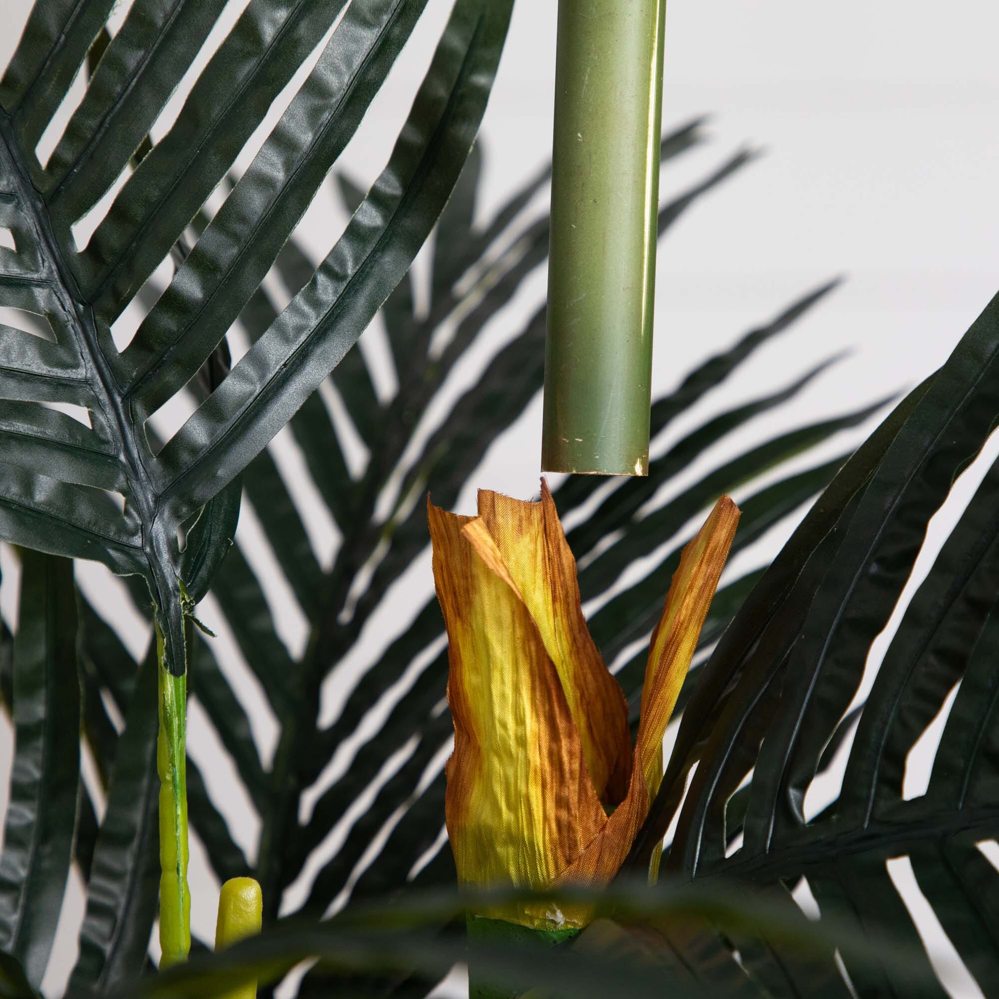 6’ Artificial Triple Stalk Golden Cane Palm Tree- Set of 2 - Image 4