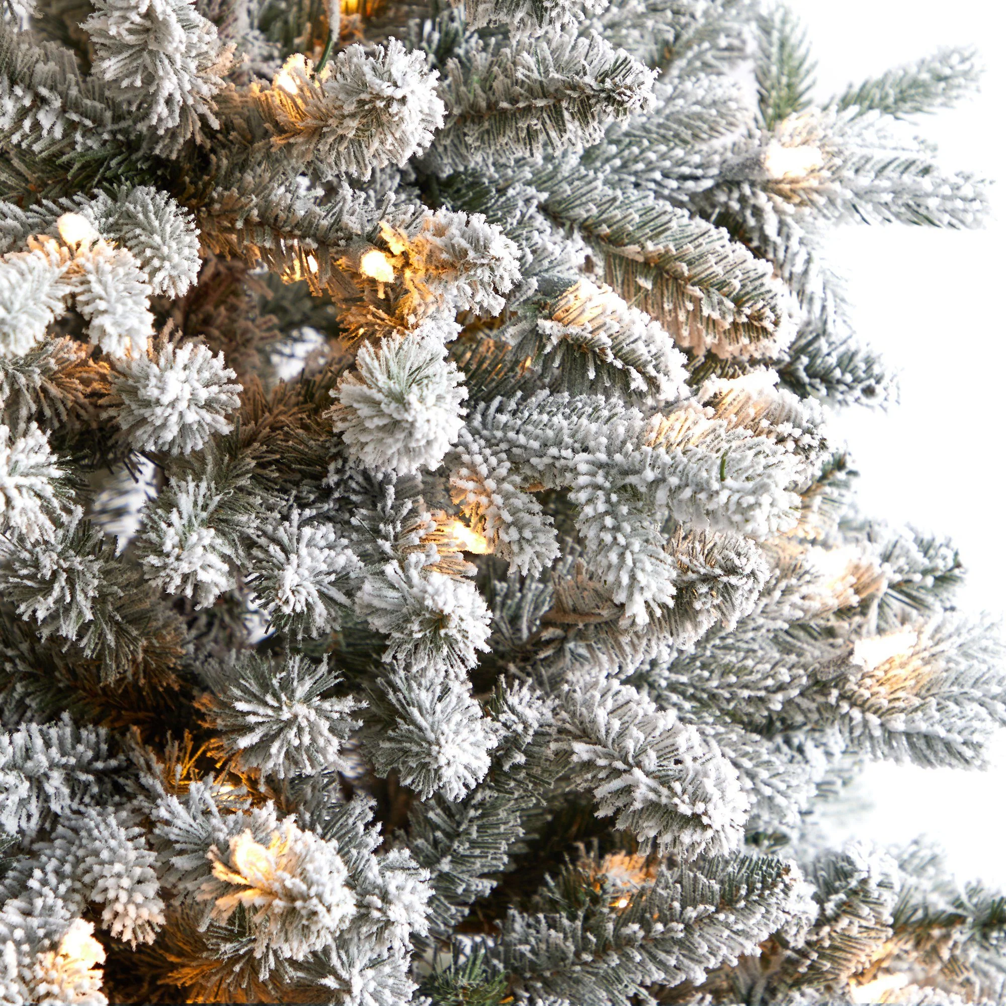 6' Aspen Mountain Fir Flocked Christmas Tree with 1198 Bendable Branches and 450 LED Lights - Image 4