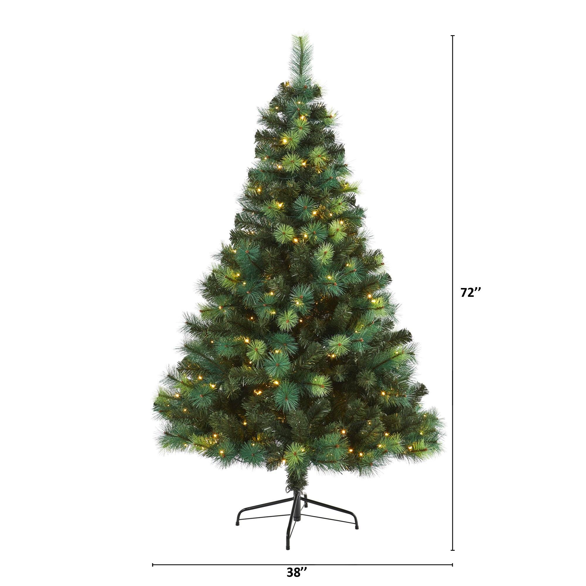 6' Assorted Green Scotch Pine Artificial Christmas Tree with 250 LED Lights - Image 2
