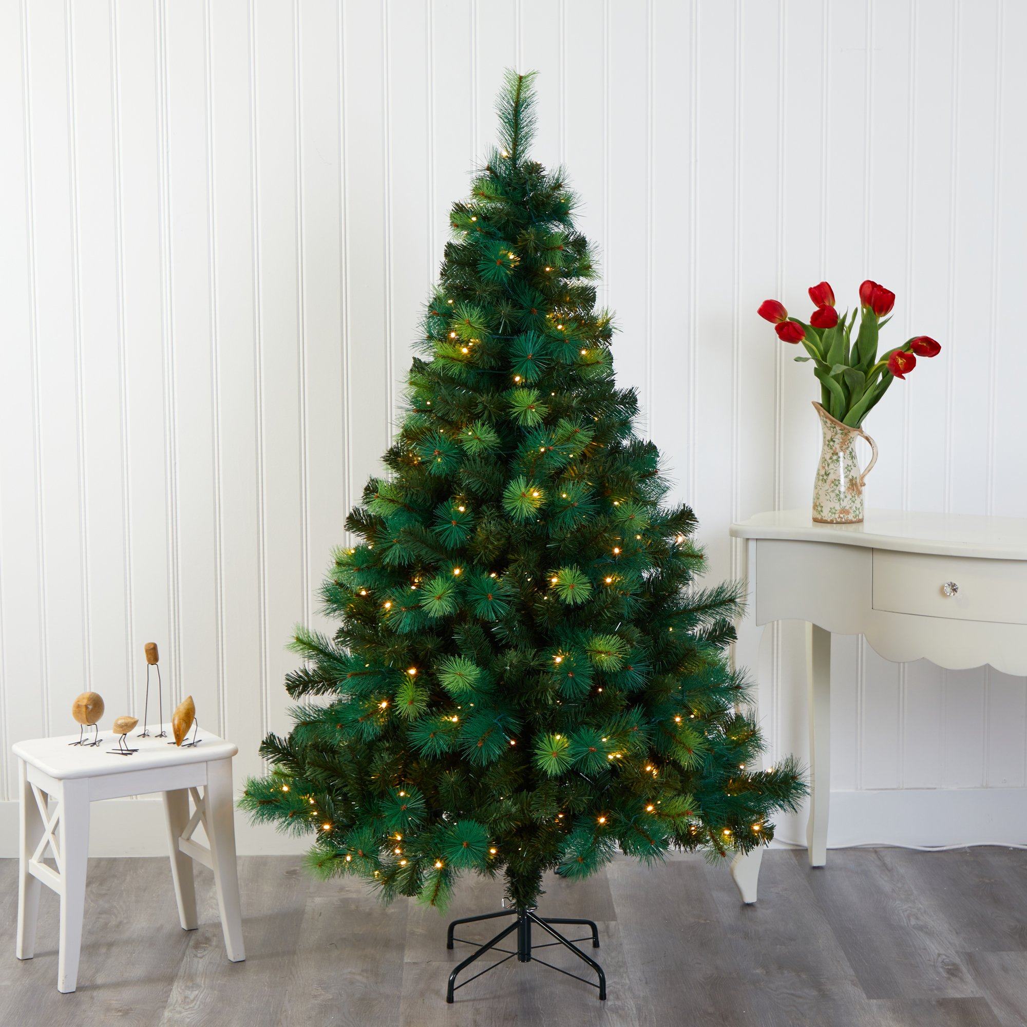 6' Assorted Green Scotch Pine Artificial Christmas Tree with 250 LED Lights - Image 8