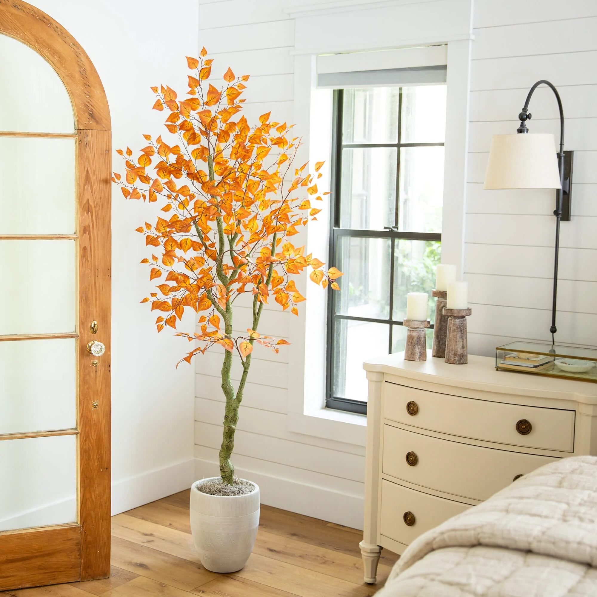 6' Autumn Birch Leaf Artificial Fall Tree - Image 3