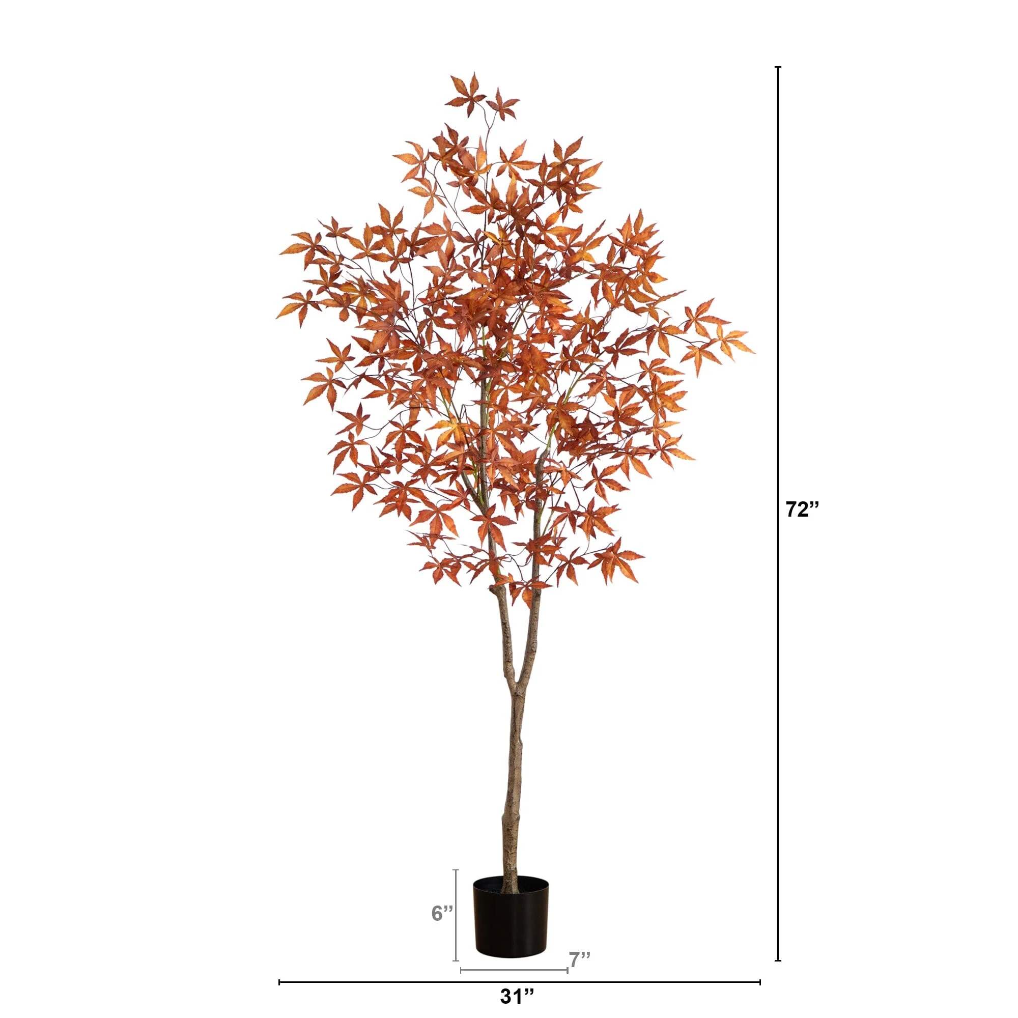 6' Autumn Japanese Maple Artificial Fall Tree - Image 4