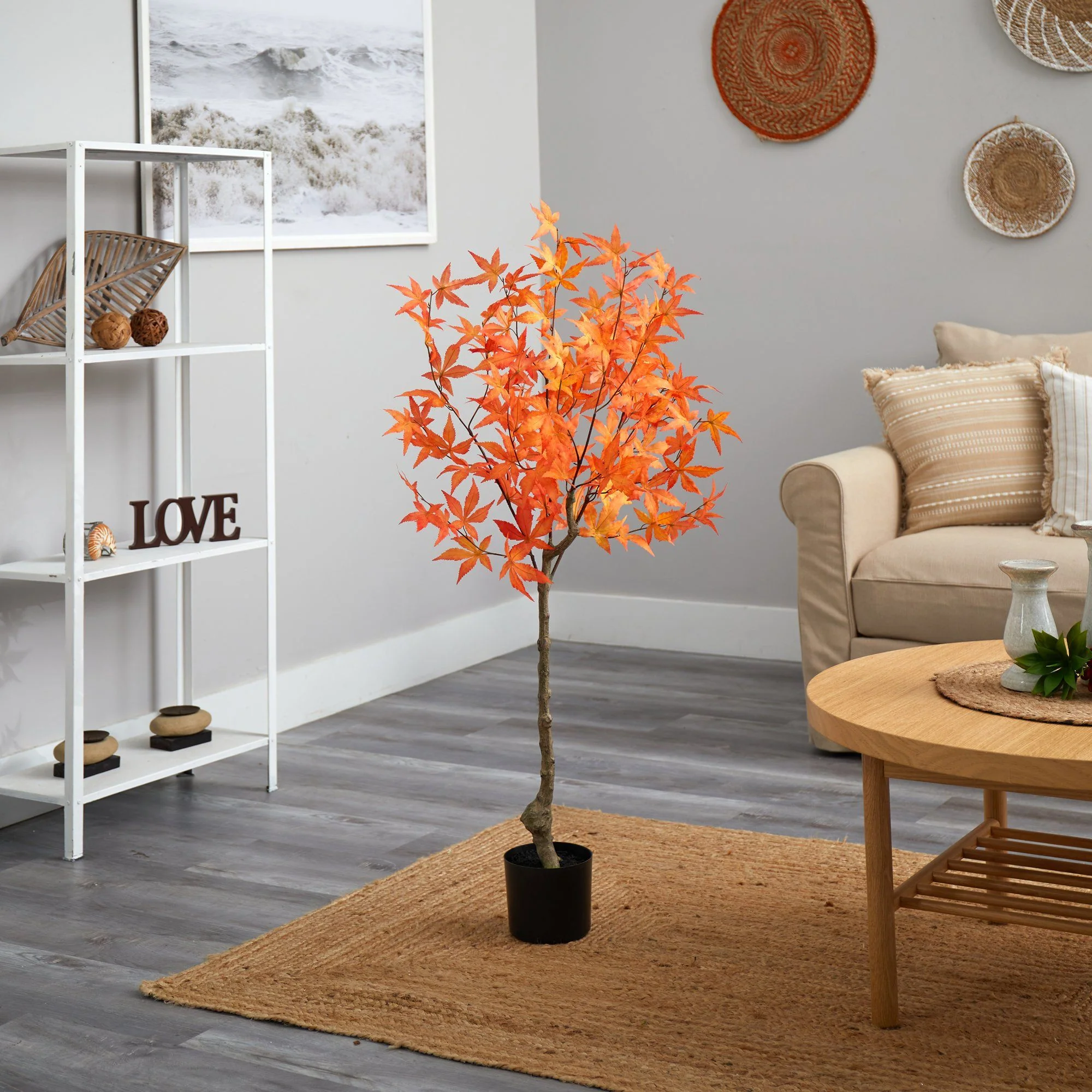 6' Autumn Maple Artificial Tree - Image 7