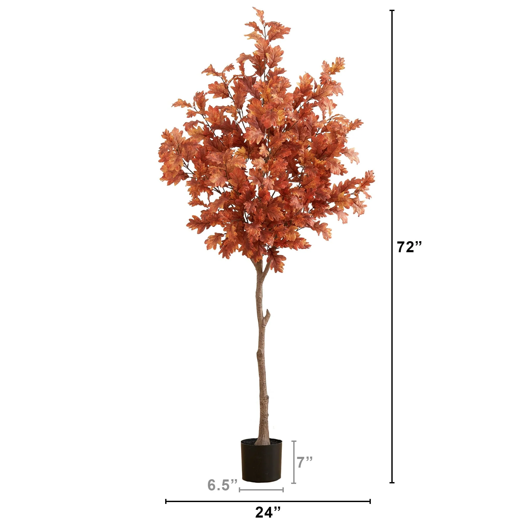 6’ Autumn Oak Artificial Fall Tree - Image 8
