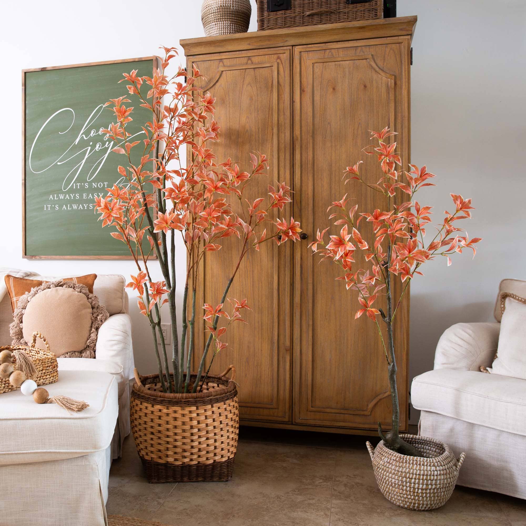 6’ Autumn Pieris Artificial Fall Tree - Image 4