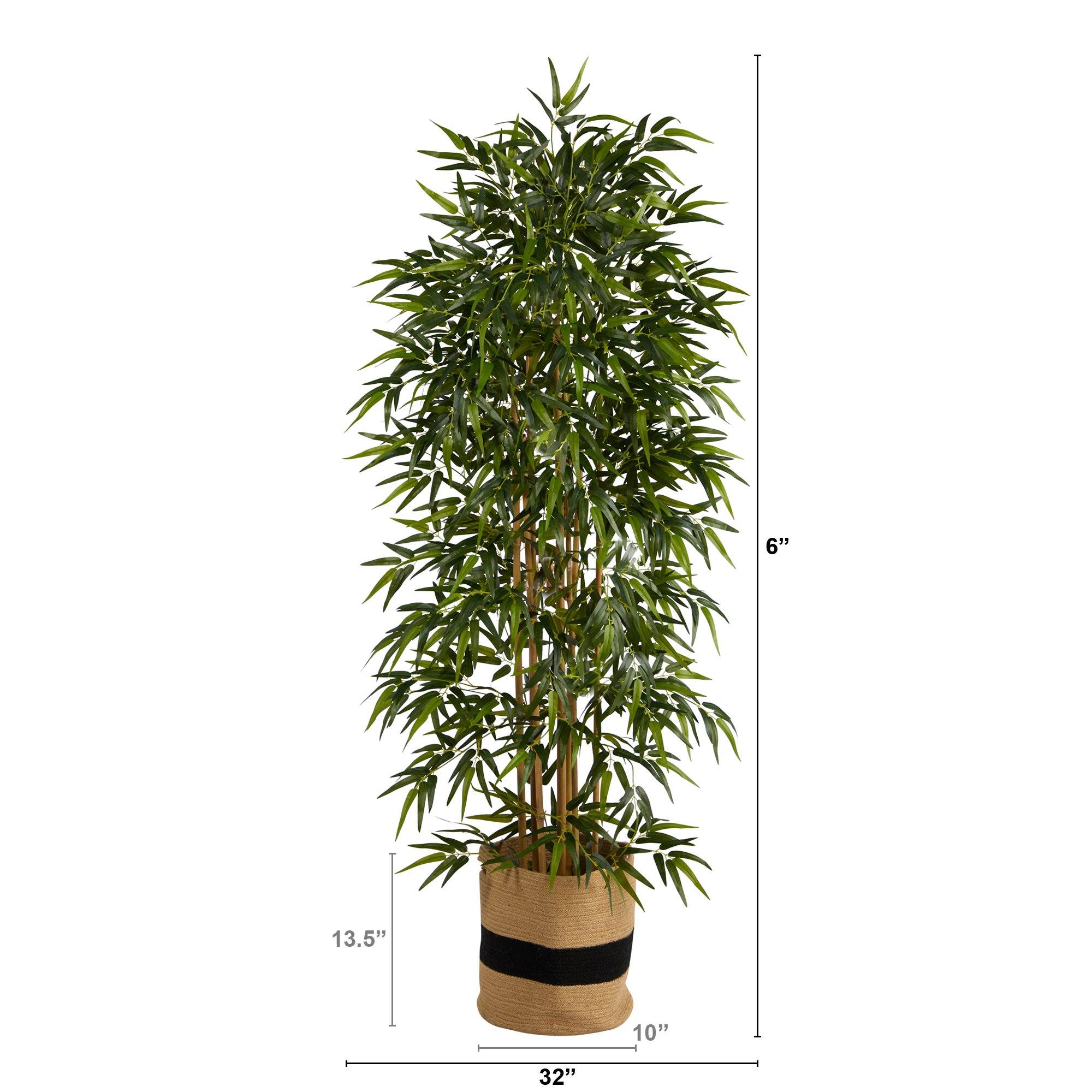 6' Bamboo Artificial Tree with 1024 Bendable Branches in Handmade Natural Cotton Planter - Image 2