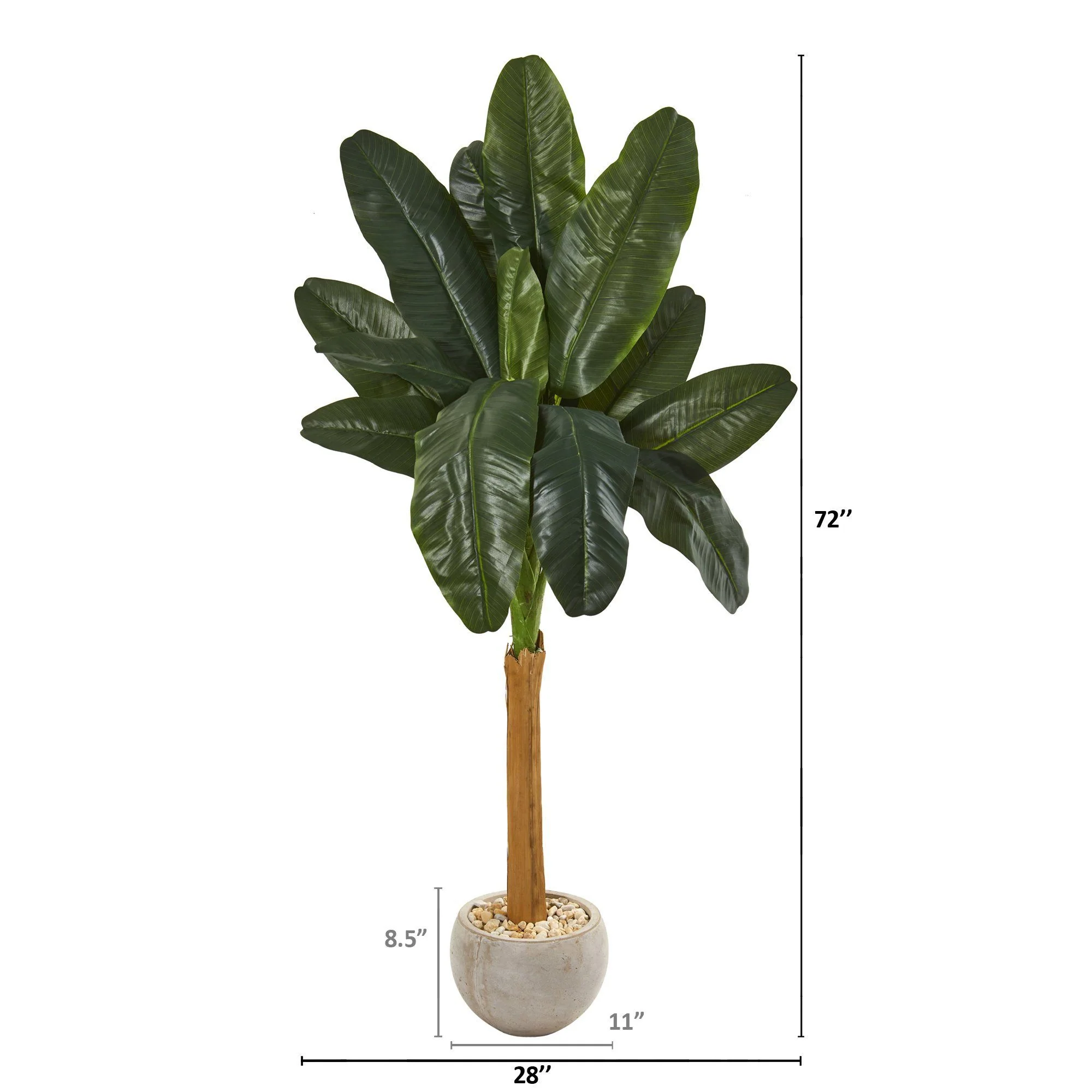6’ Banana Artificial Tree in Sand Colored Bowl - Image 2