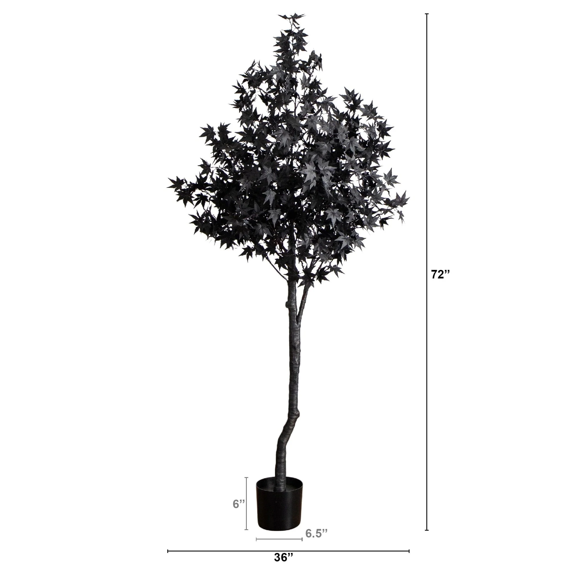 6' Pre-Lit Artificial Halloween Black Maple Tree with 300 Orange & Purple LED Lights - Image 11