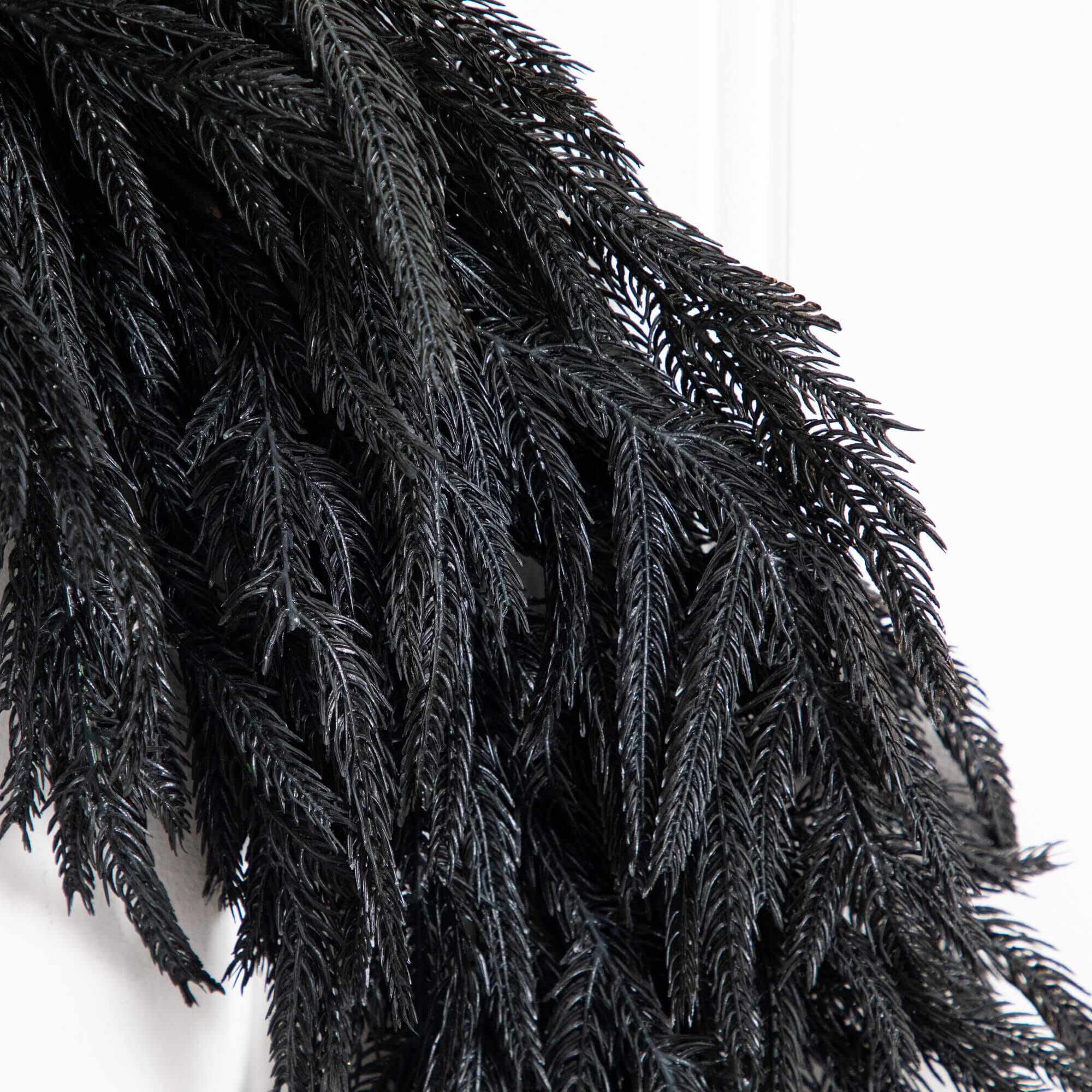 6' Artificial Real Touch Halloween Black Norfolk Island Pine Garland with Natural Look - Image 2
