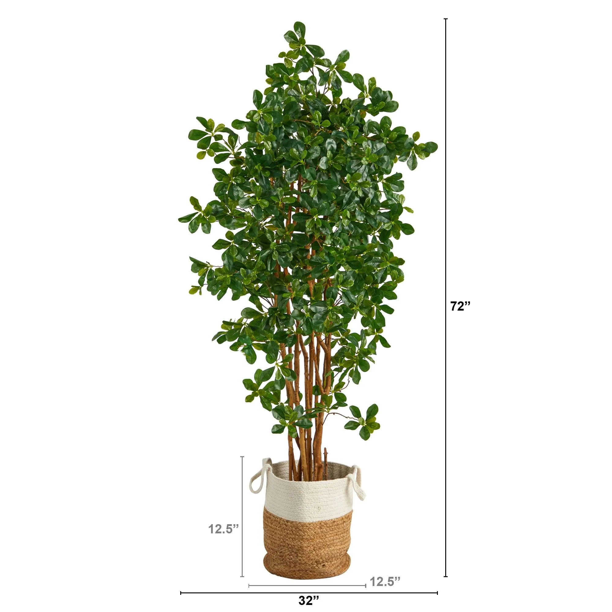 6’ Black Olive Artificial Tree in Handmade Natural Jute and Cotton Planter - Image 2